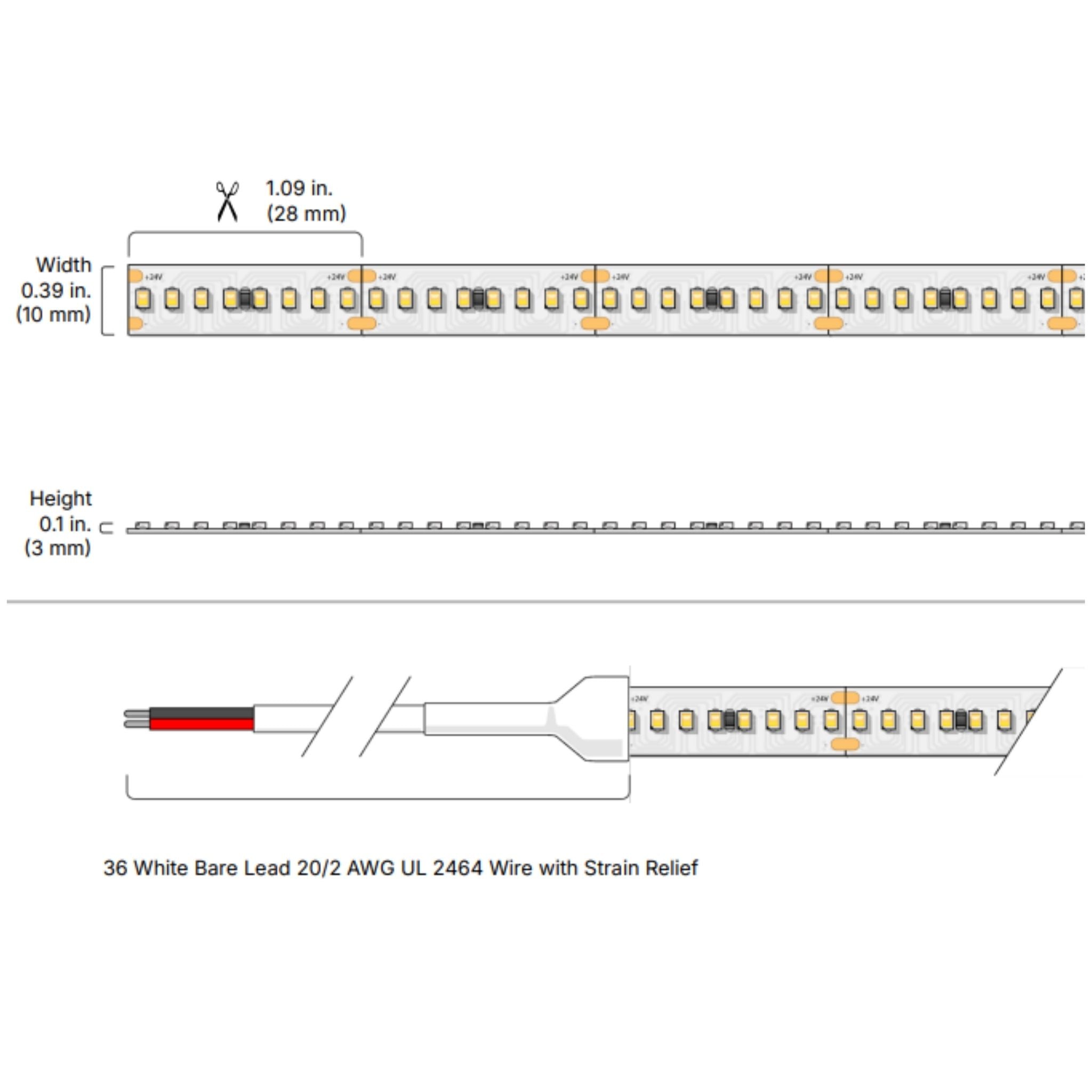 VALENT MINI, 16ft LED Tape Light, 5000K, 751 Lumens/ft, 24V