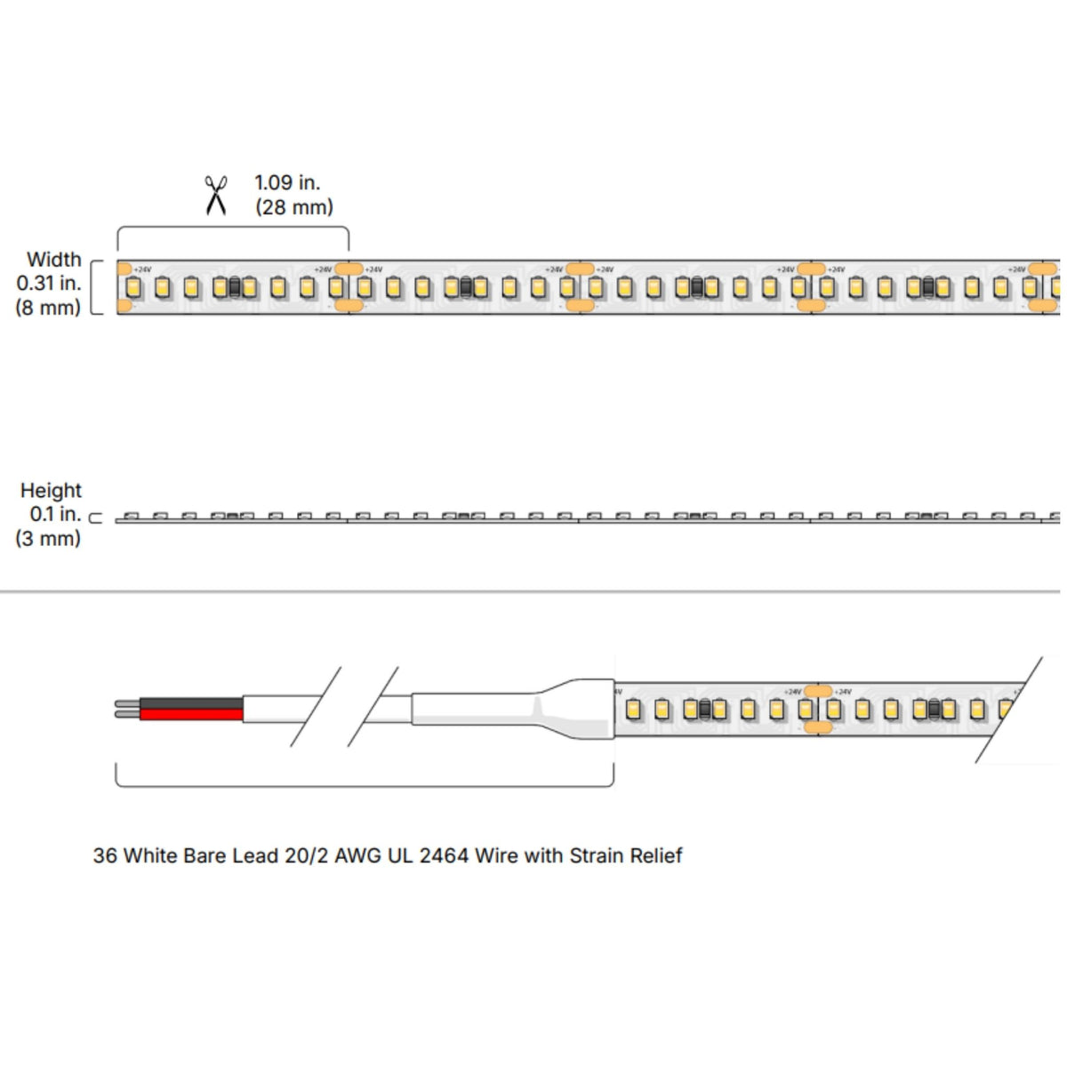 VALENT MINI, 16ft LED Tape Light, 5000K, 220 Lumens/ft, 24V