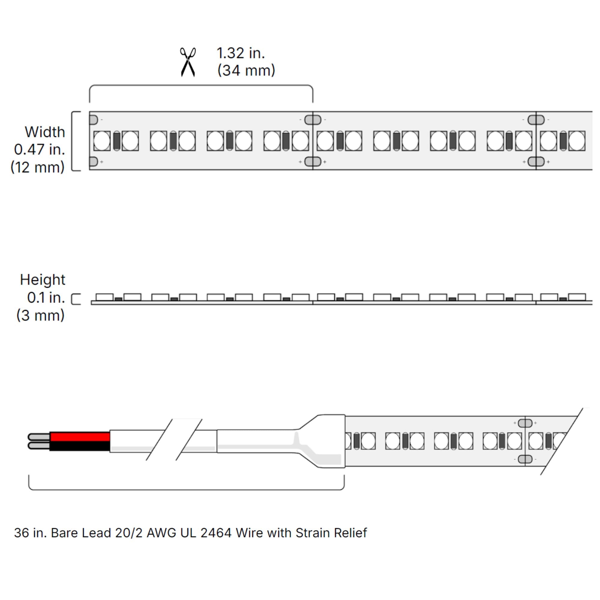 VALENT X 16ft LED Tape Light, 3000K, 557 Lumens/ft, 24V