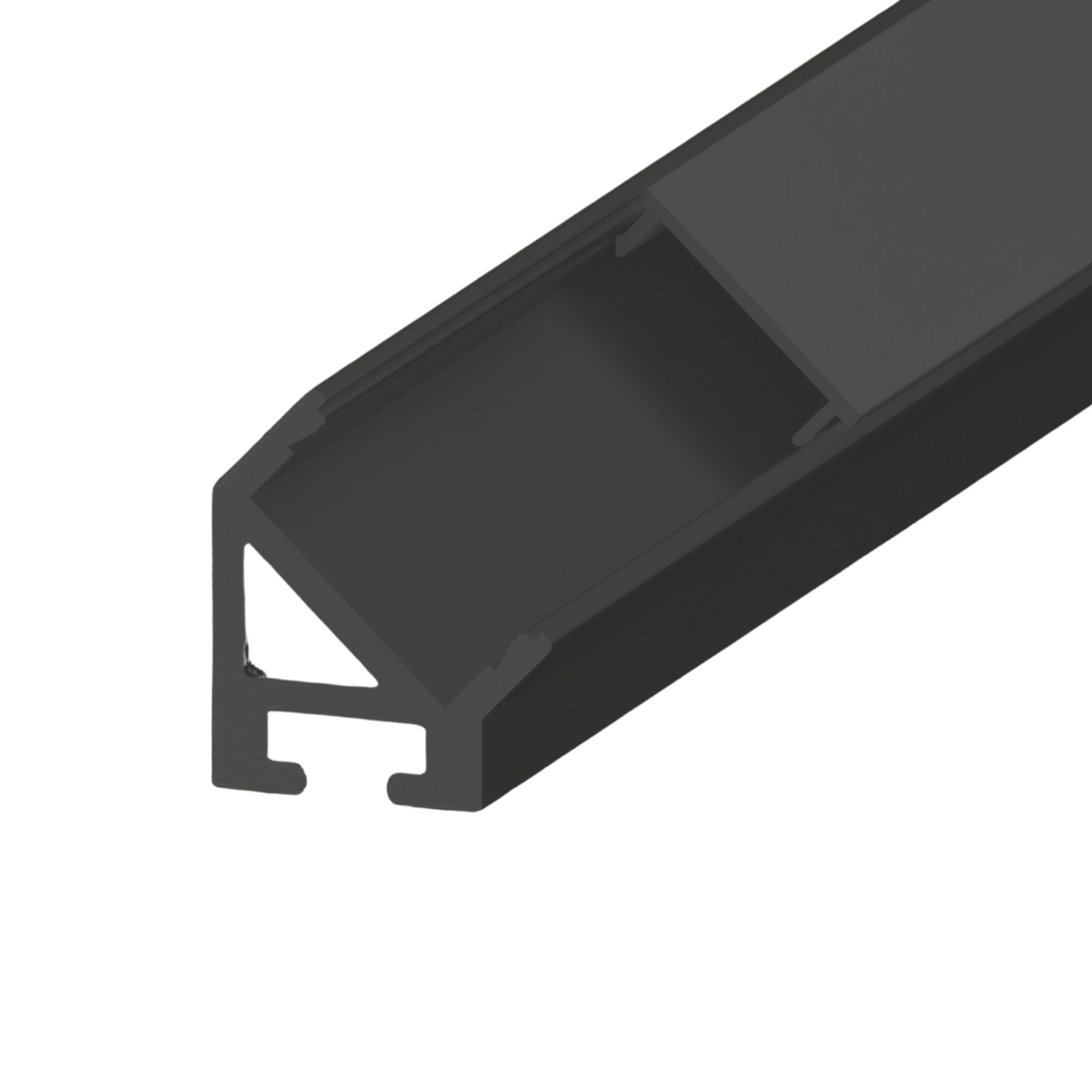 Diode LED DI-CPCHB-45-96B-10 45-Series 96 in. Black Angled Channel with Classic Frosted Lens, Pack of 10