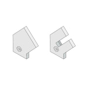 Diode LED 45° Channel End Cap Pair — Premium Diffusion, White