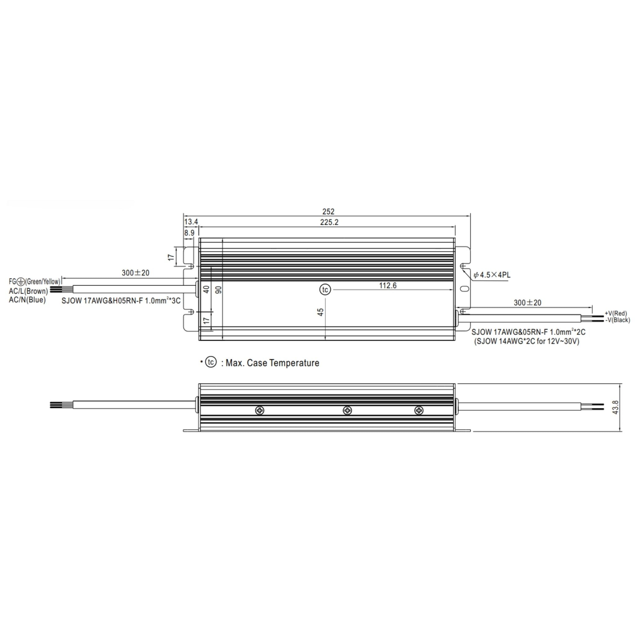 Diode LED HLG 320W 24VDC LED Driver Non-Dimmable