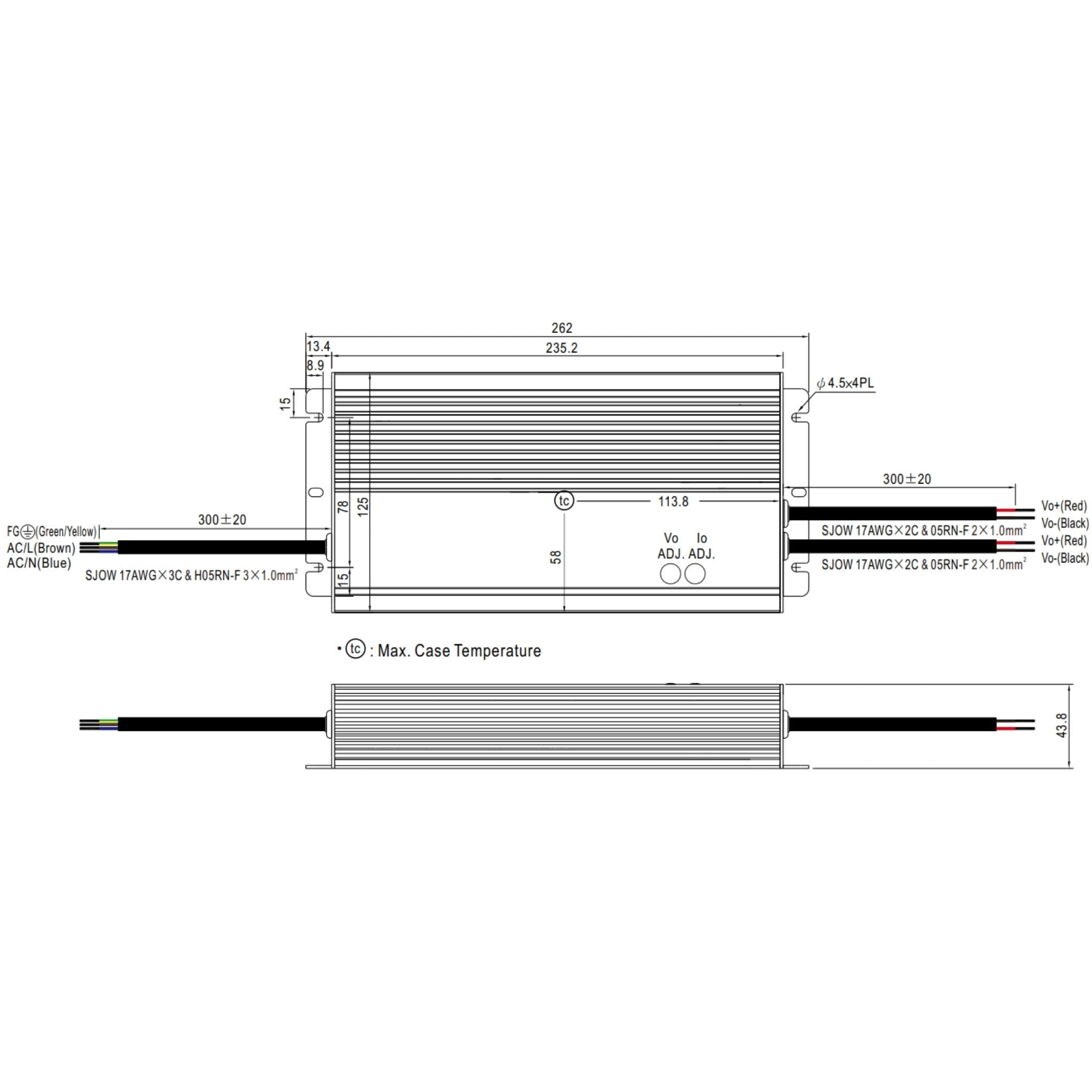 Diode LED HLG Series 480W 24VDC LED Driver Dimmable