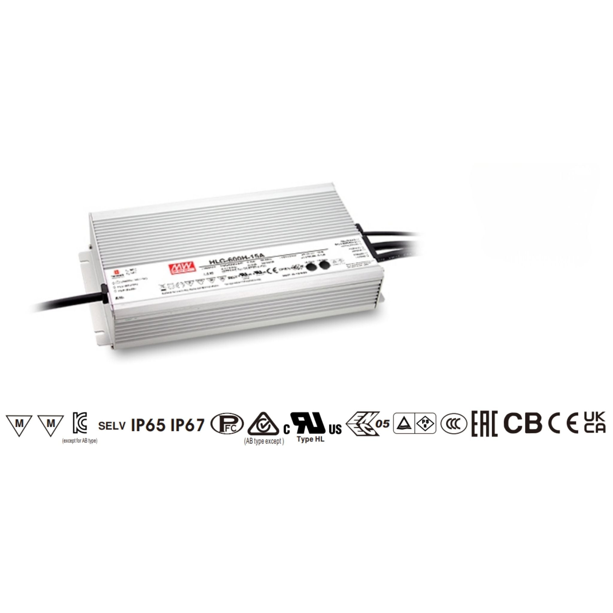 Diode LED HLG Series 600W 24VDC LED Driver Dimmable