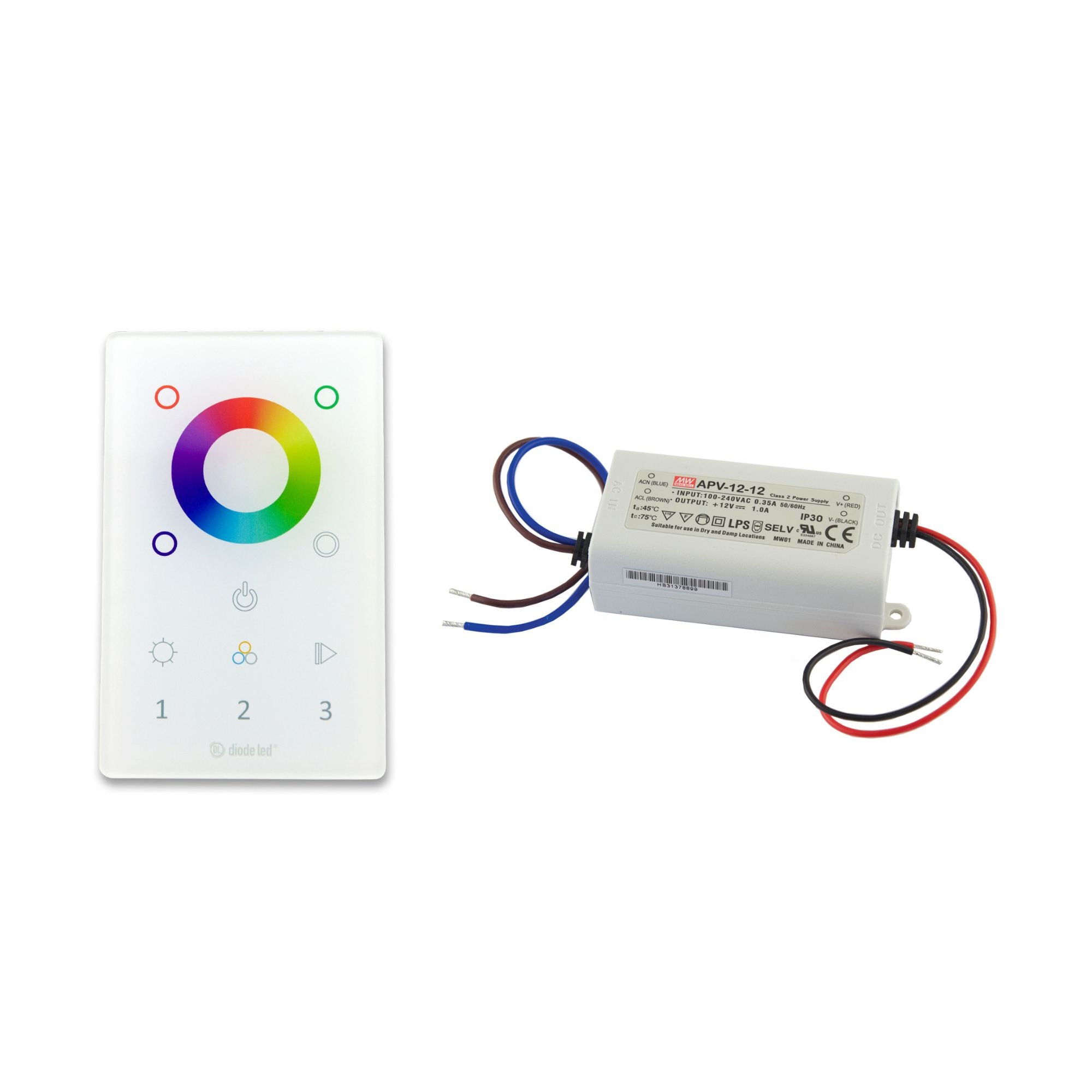 DMX WiFi Wall Mount LED Controller with Hardwire Driver Bundle - Bees Lighting
