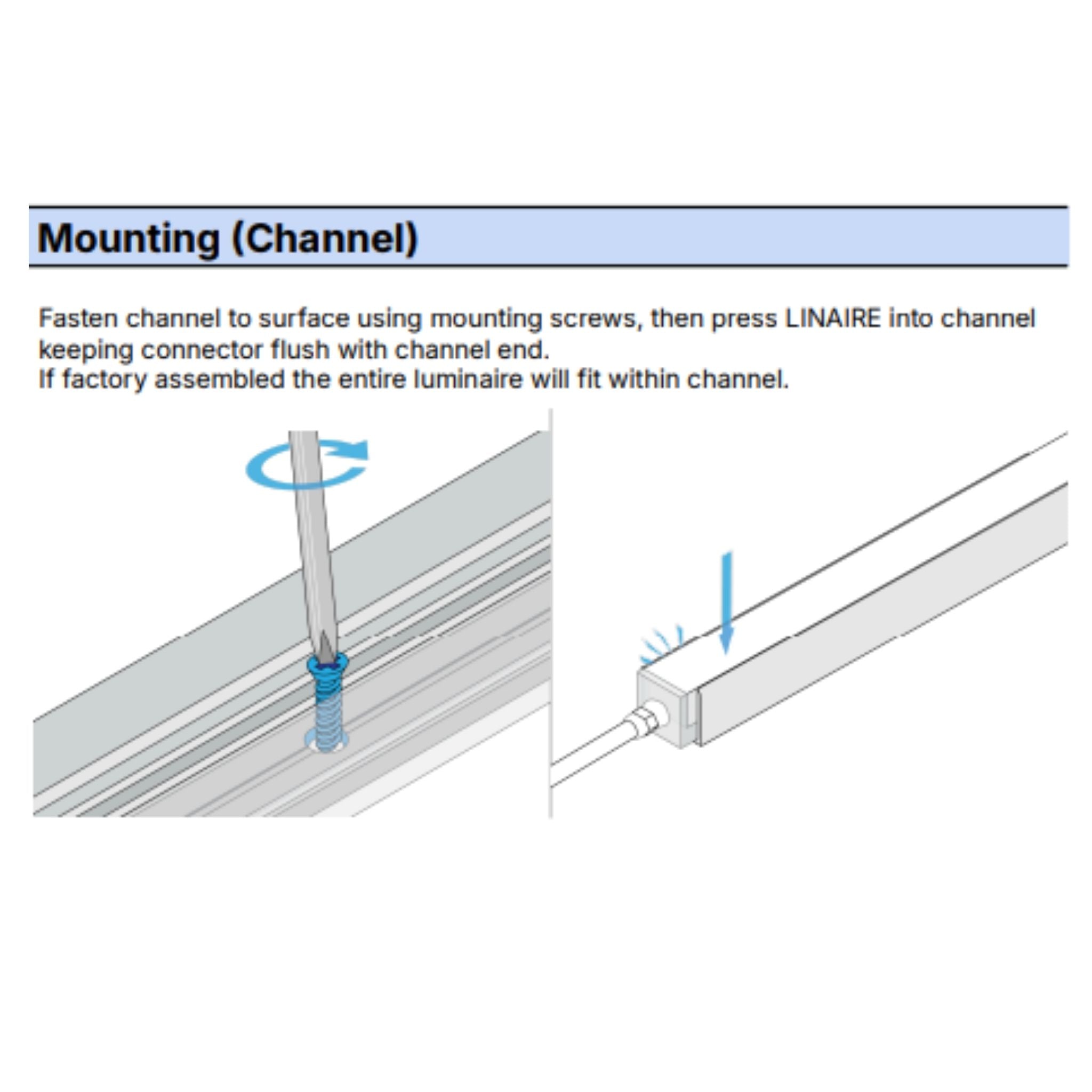 Diode LED LINAIRE Flex DI-LIN-3D-MTCH-39 Mounting Channel 39 in.
