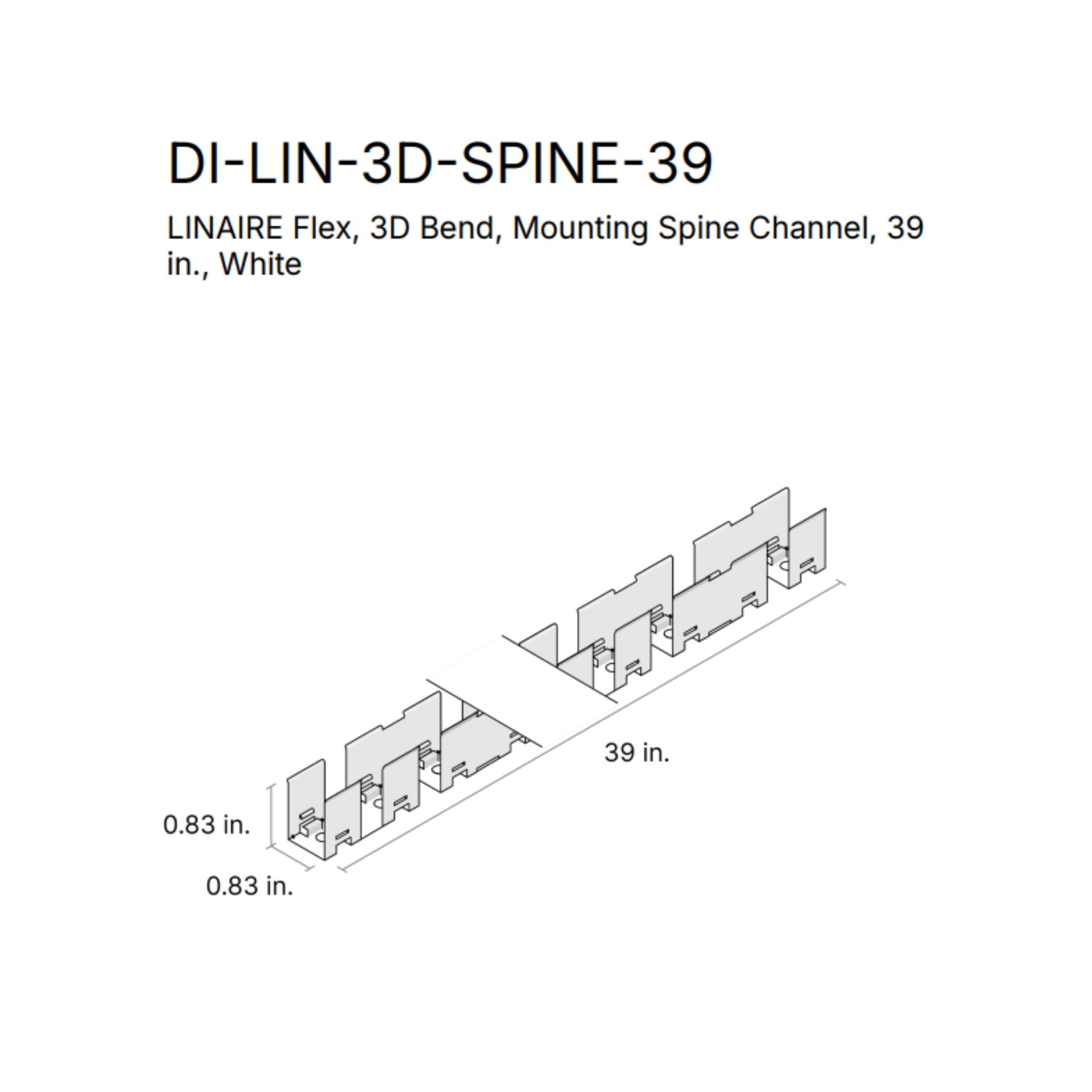Diode LED DI-LIN-3D-SPINE-39 Mounting Spine Channel 39 in. White