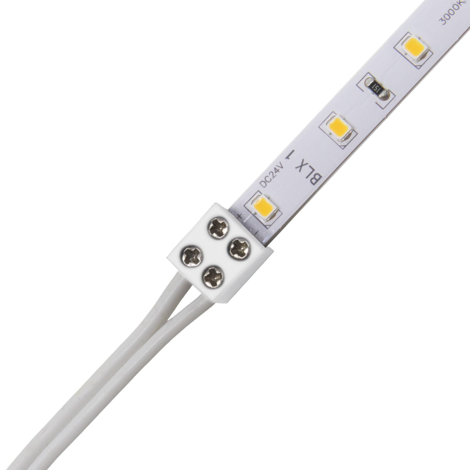 8mm Tape to Wire Terminal Block Connector, White Finish