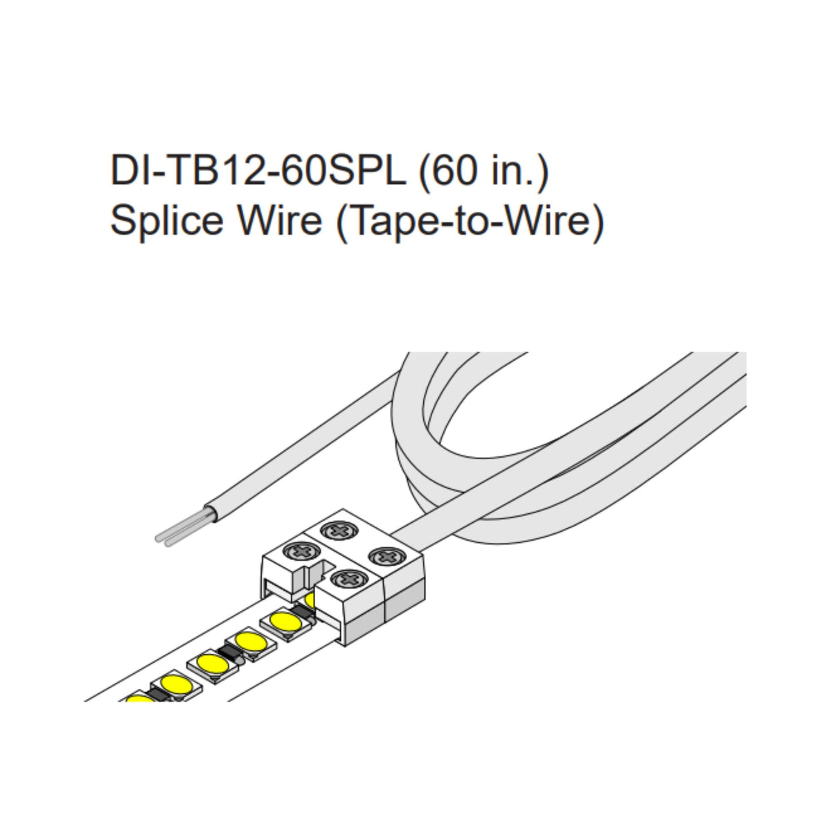 12mm Tape to Wire Splice Connector with 60in. Jumper cable