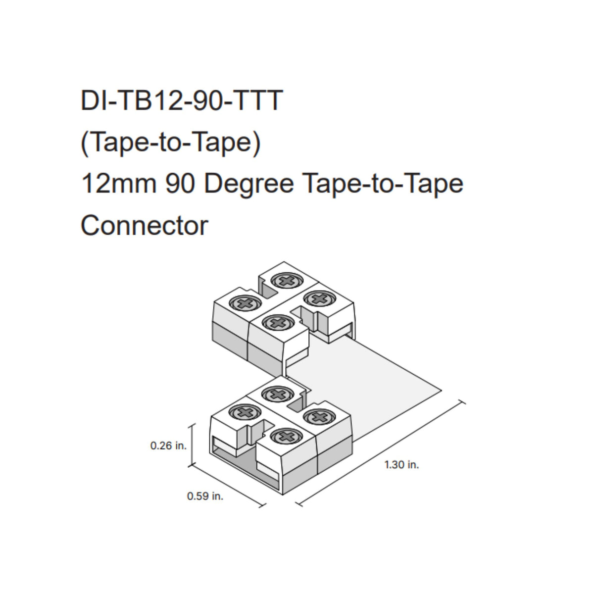 12mm 90 Degree Tape to Tape Terminal Block Connector, Pack of 5