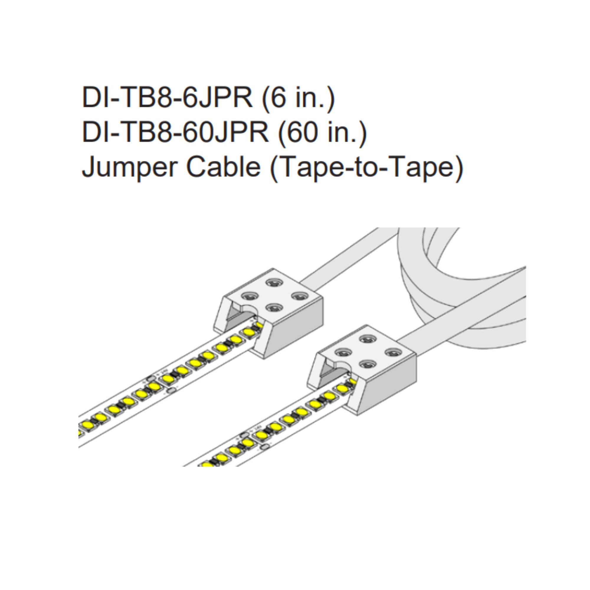 8mm Tape to Tape Terminal Block Connector with 60in. Jumper Cable