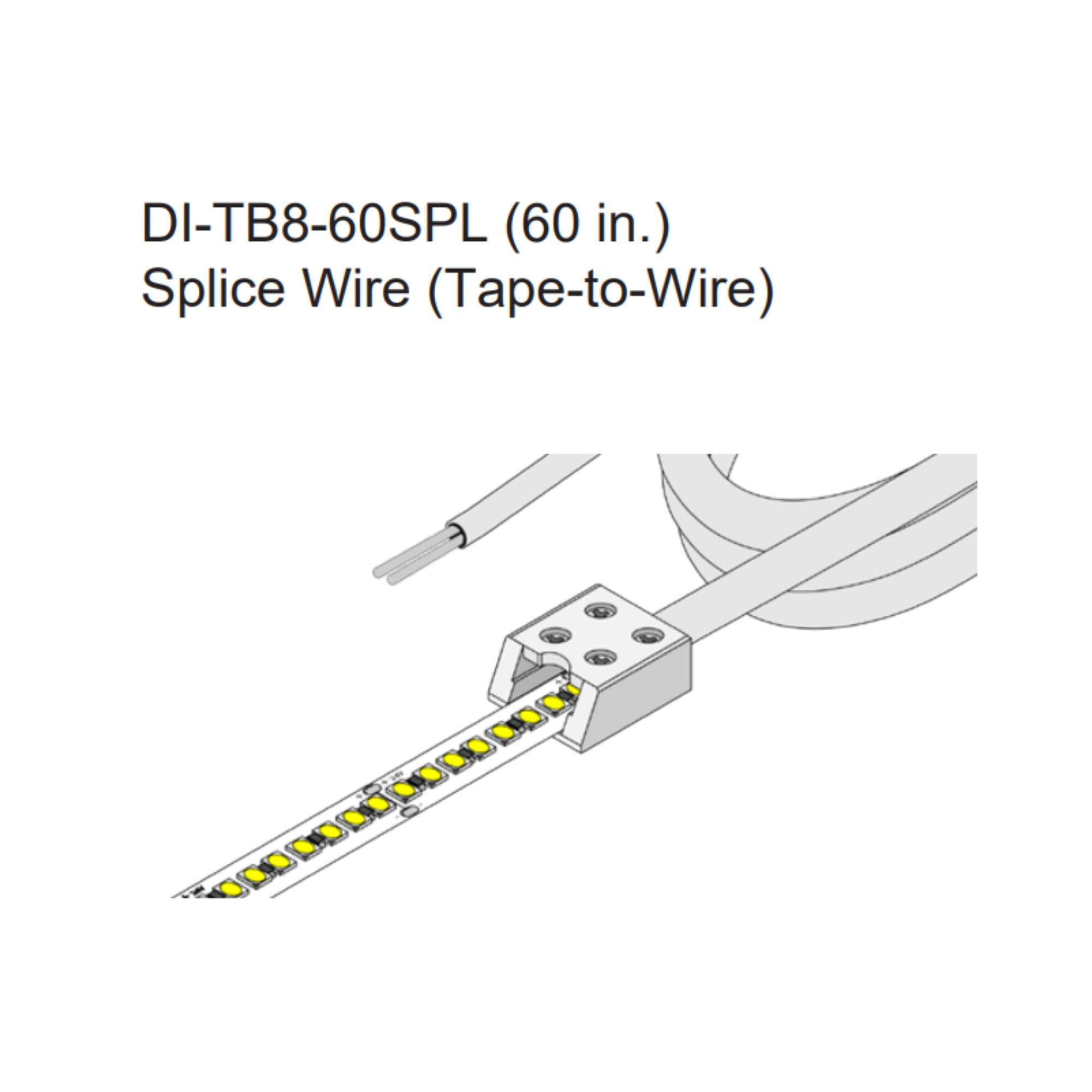 8mm Tape to Wire Terminal Block Connector with 60in. Splice Wire