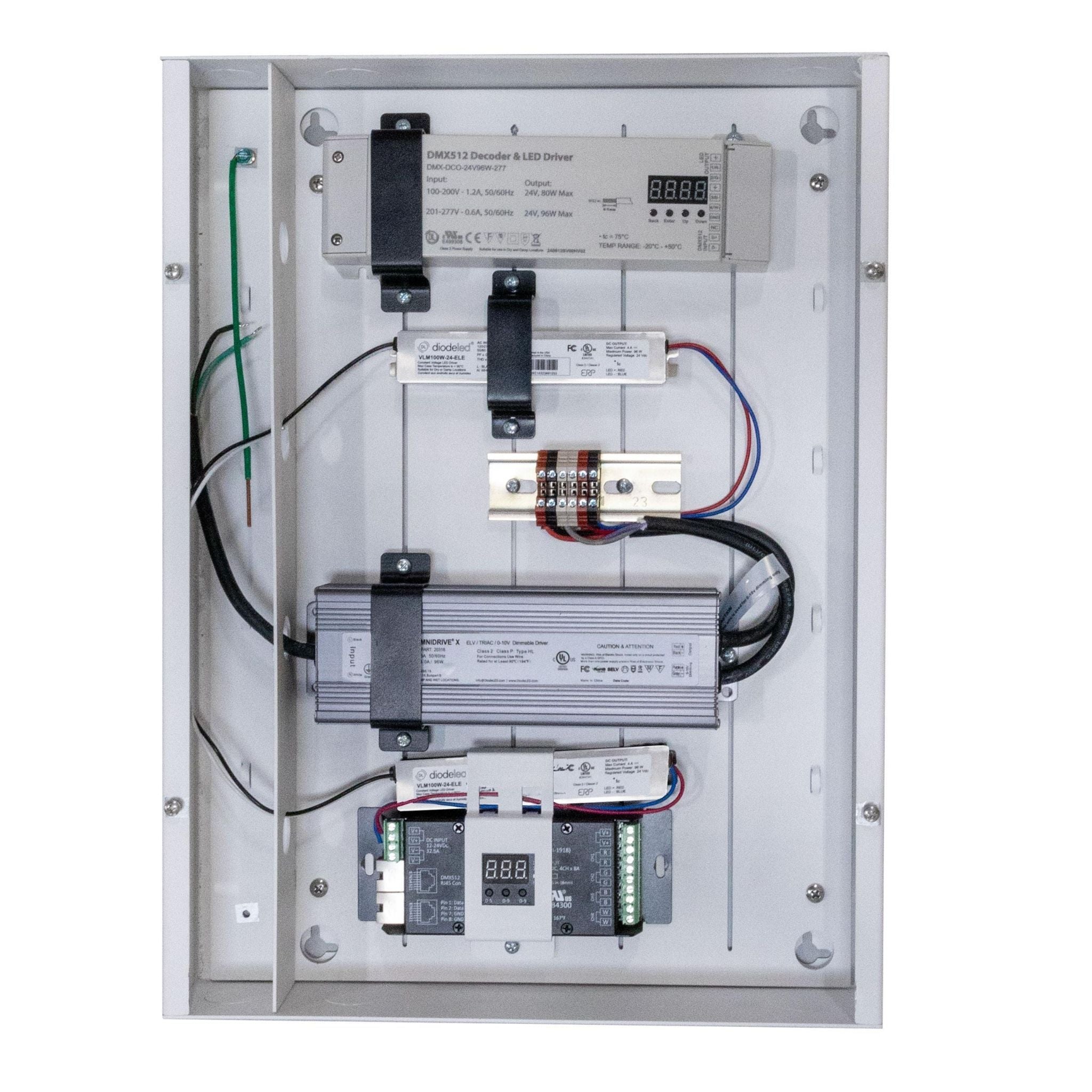 Diode LED LO-PRO Panel Recessed Mount Junction Box, 24V 96W OMNIDRIVE X Driver