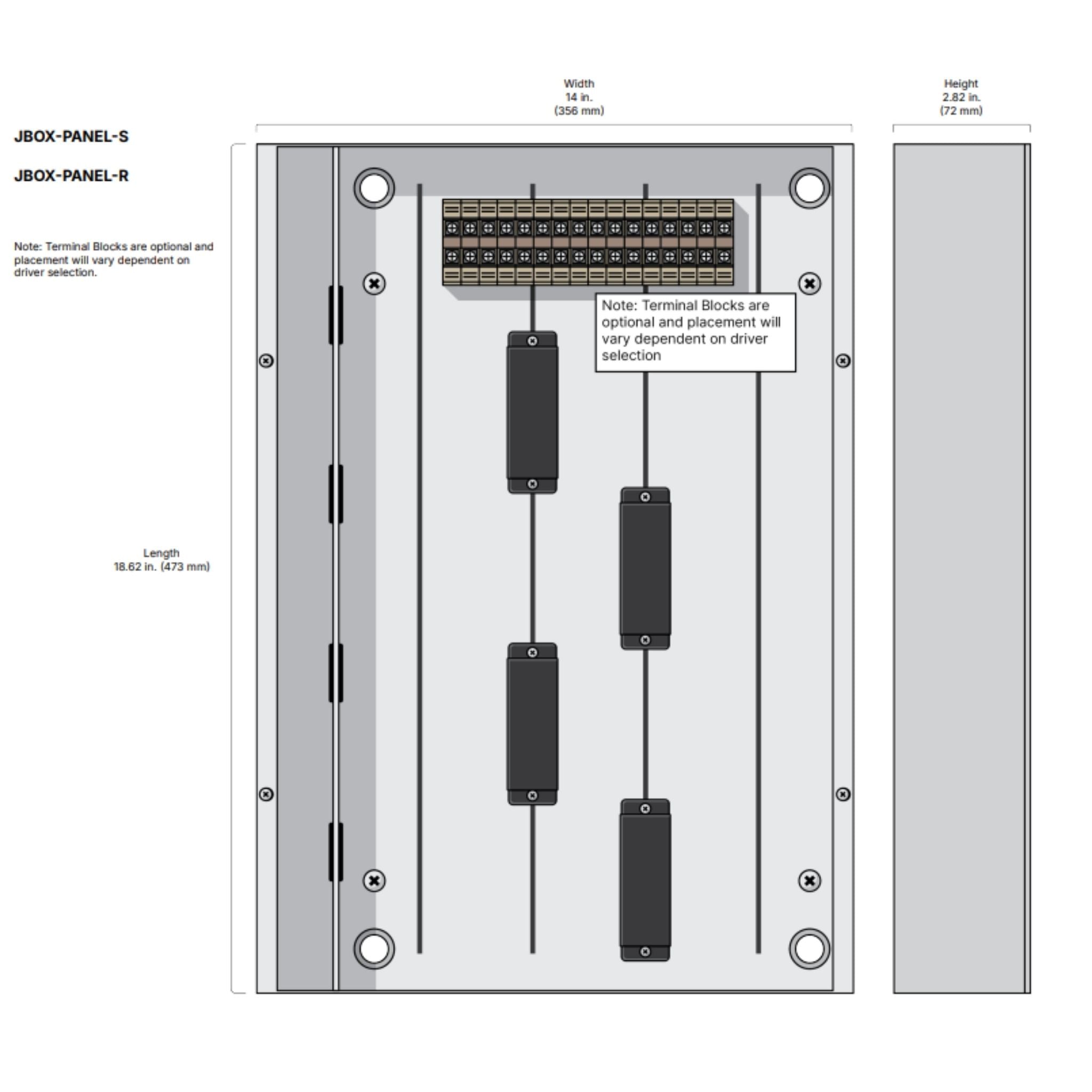 Diode LED LO-PRO Panel Recessed Mount Junction Box, 24V 96W OMNIDRIVE X Driver