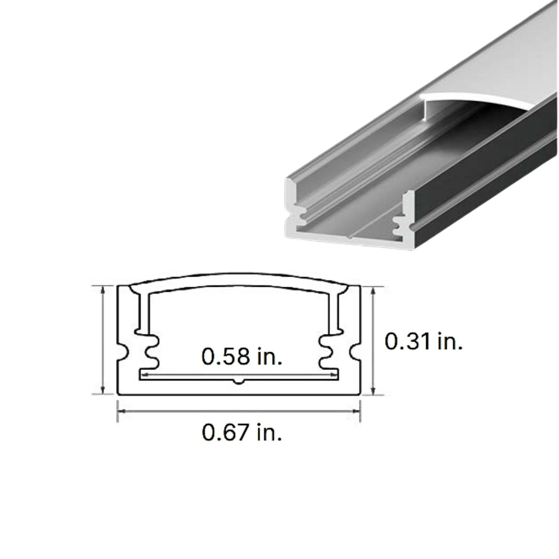S1 48" Aluminum Channel, Frosted Lens - Bees Lighting