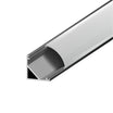 S45 Rounded Corner Channel Bundle for Tape lights Up To 12mm, 48in., Classic Frosted Lens, Aluminum