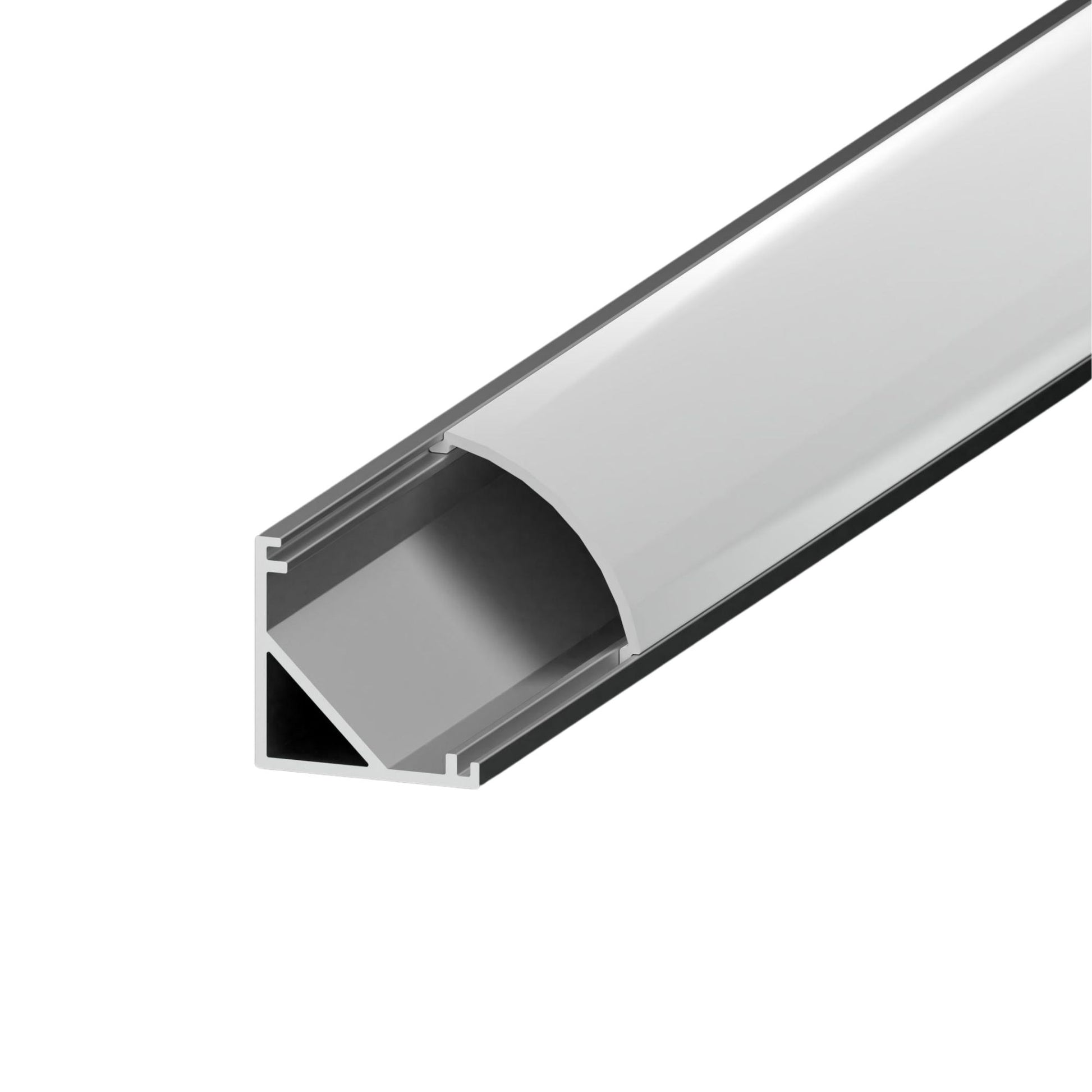 S45 48" Rounded Corner Aluminum Channel, Frosted Lens - Bees Lighting