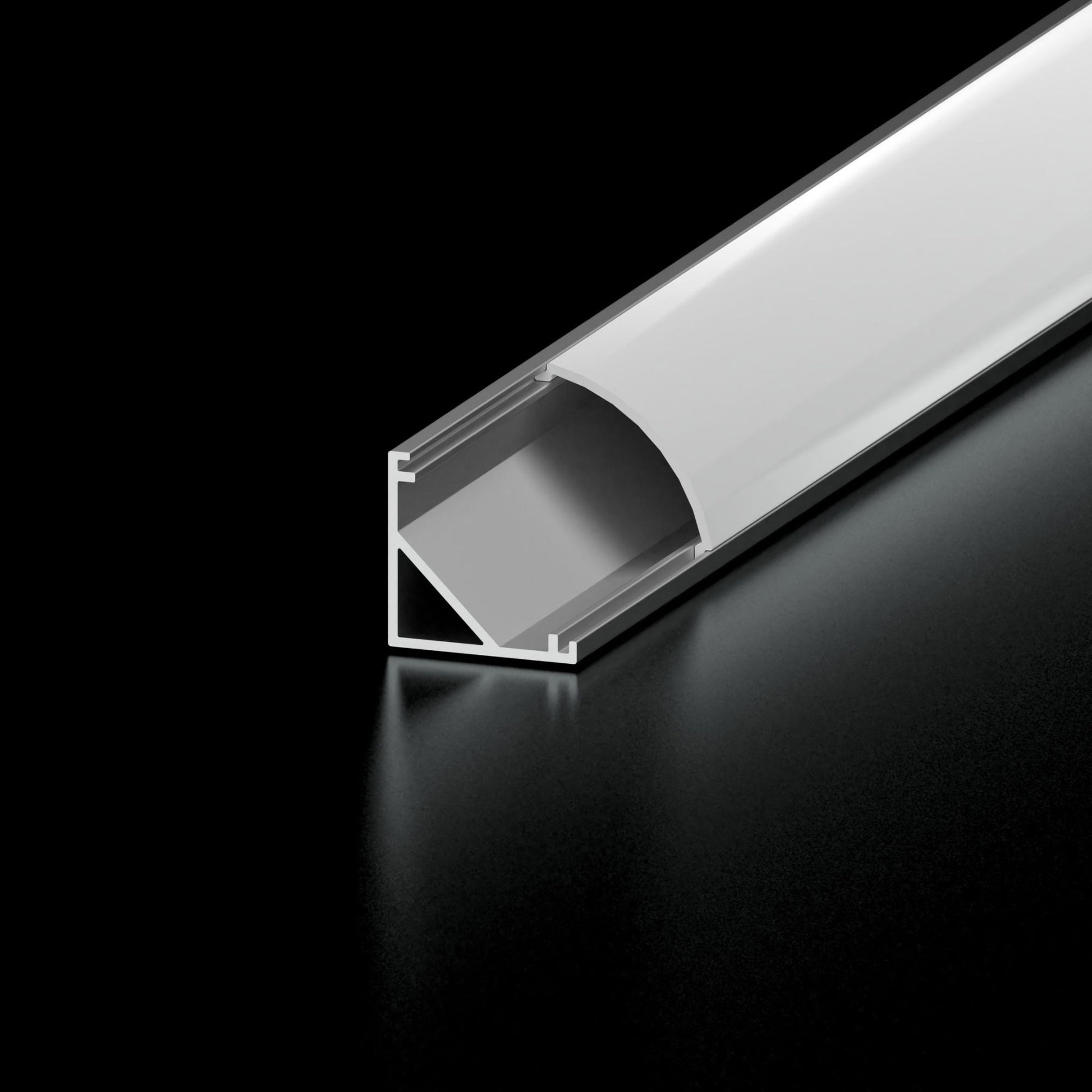 S45 48" Rounded Corner Aluminum Channel, Frosted Lens - Bees Lighting