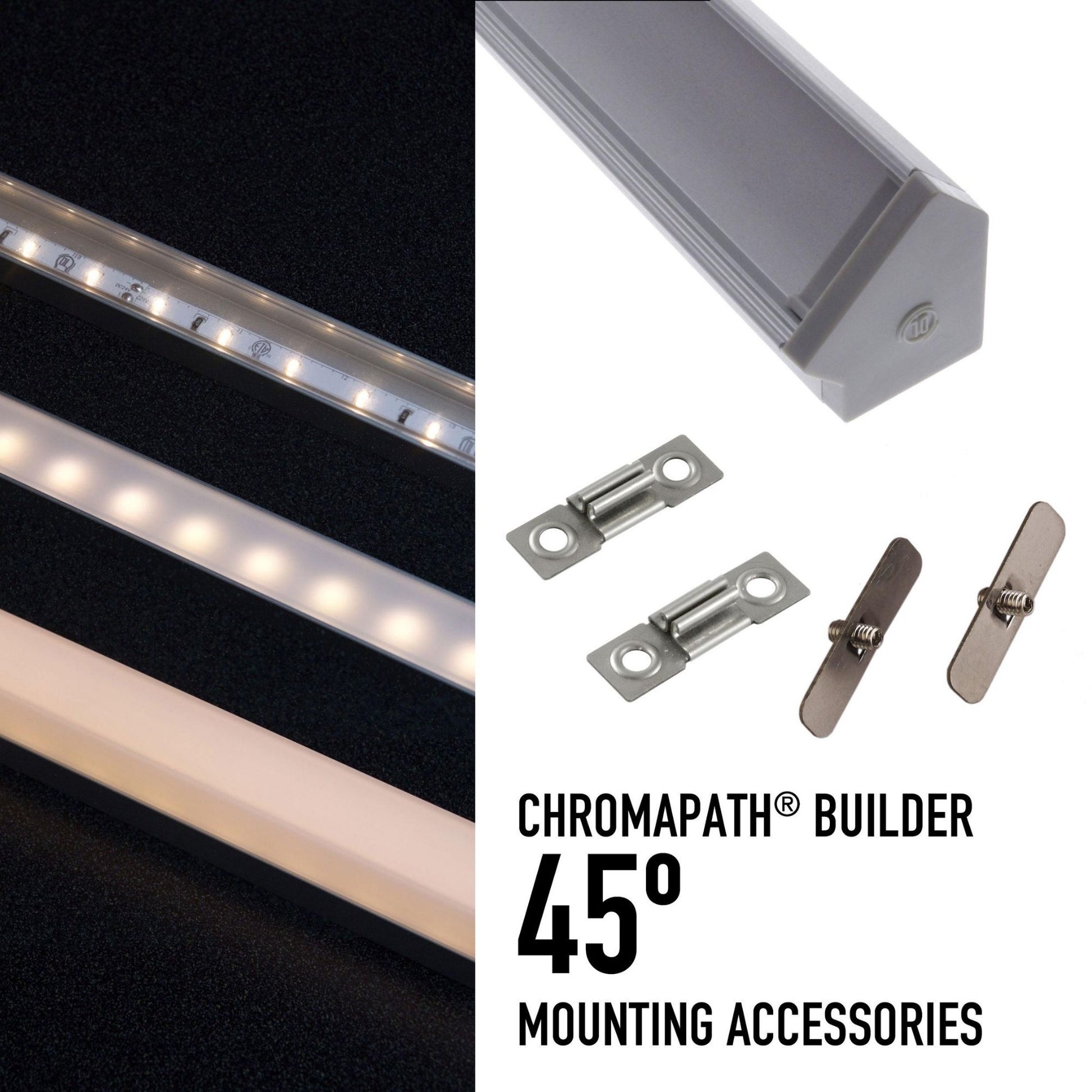96" 45 Degree LED Channel, White, Pack of 10 - Bees Lighting