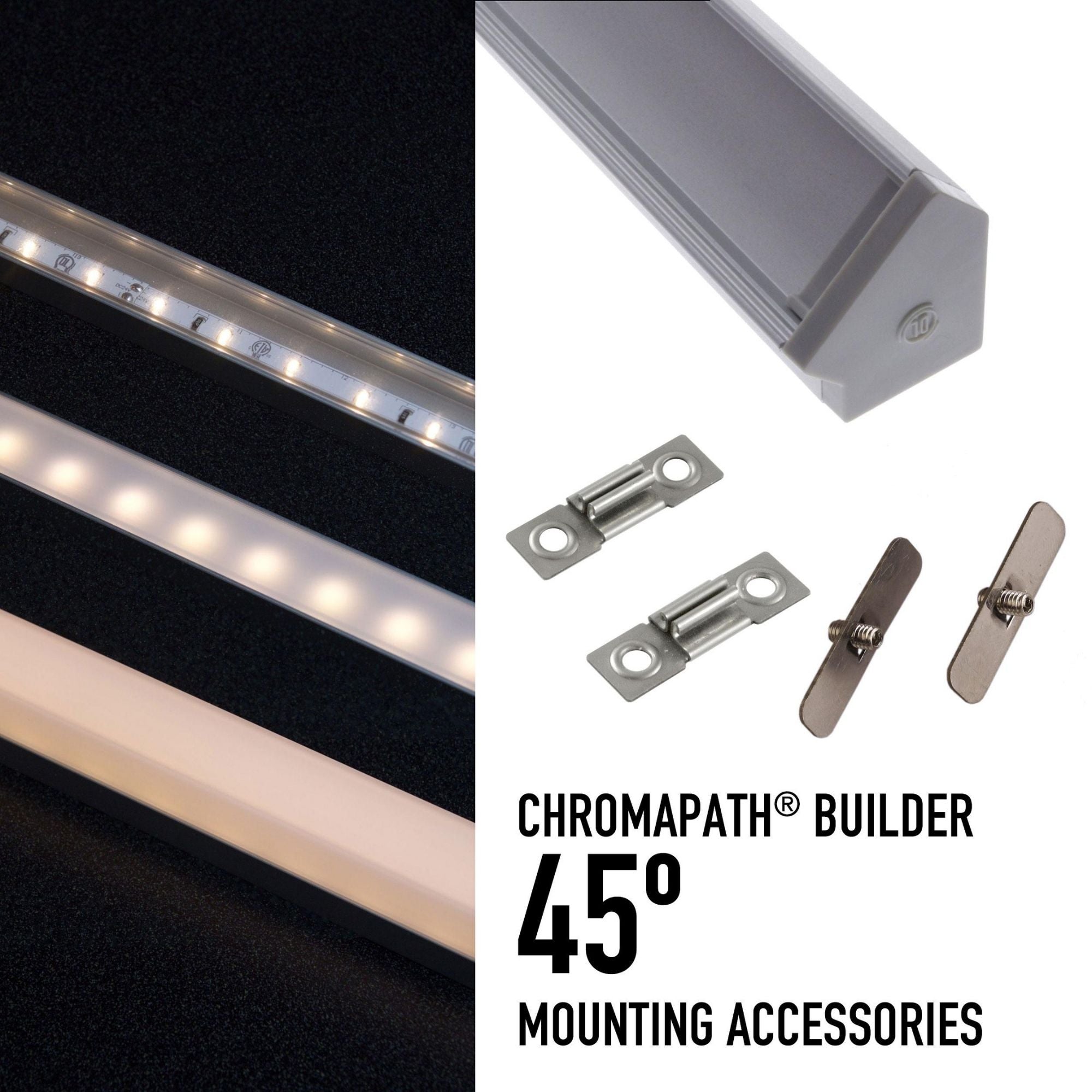 96" 45 Degree LED Channel, White, Pack of 10 - Bees Lighting