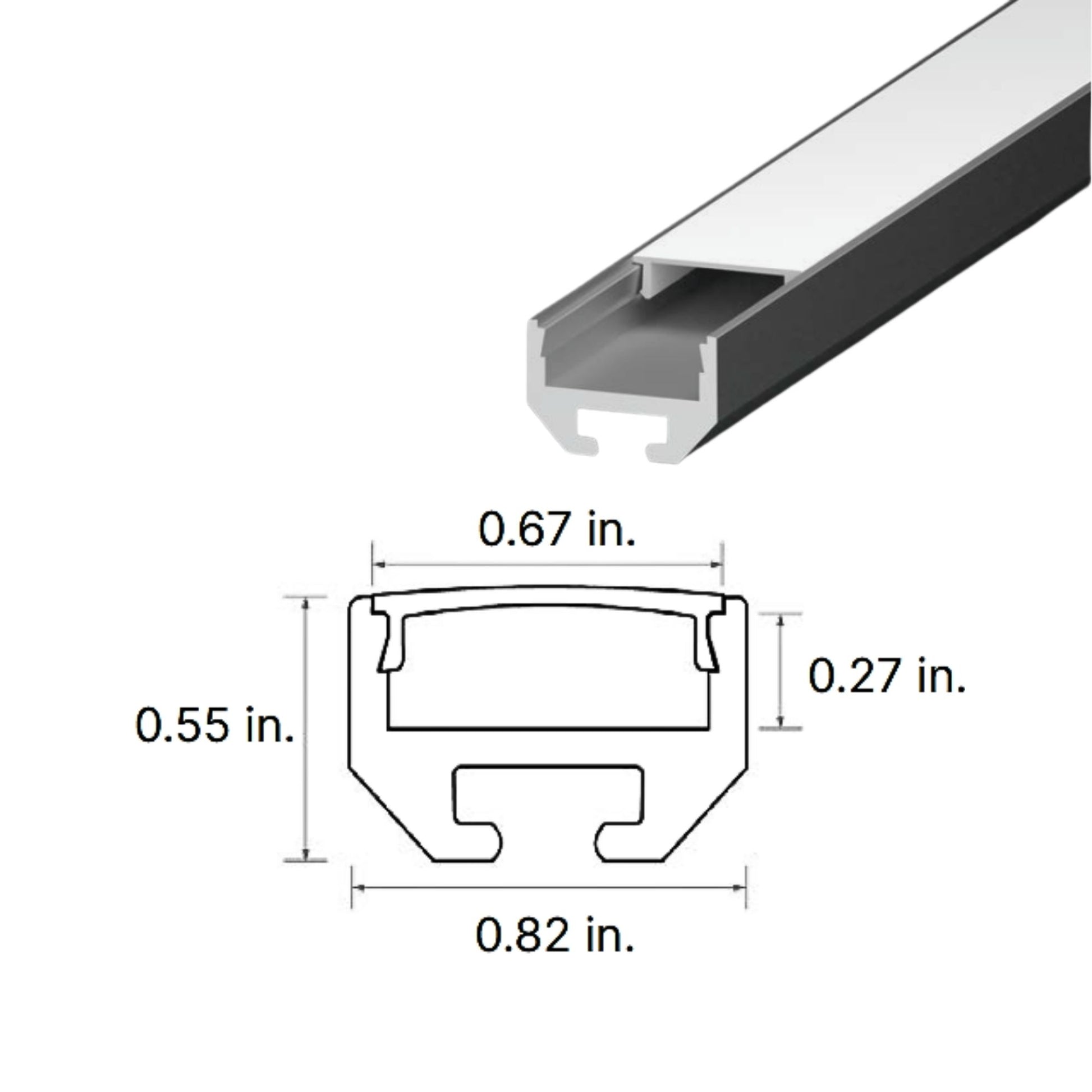 48" Square LED Channel, Aluminum - Bees Lighting