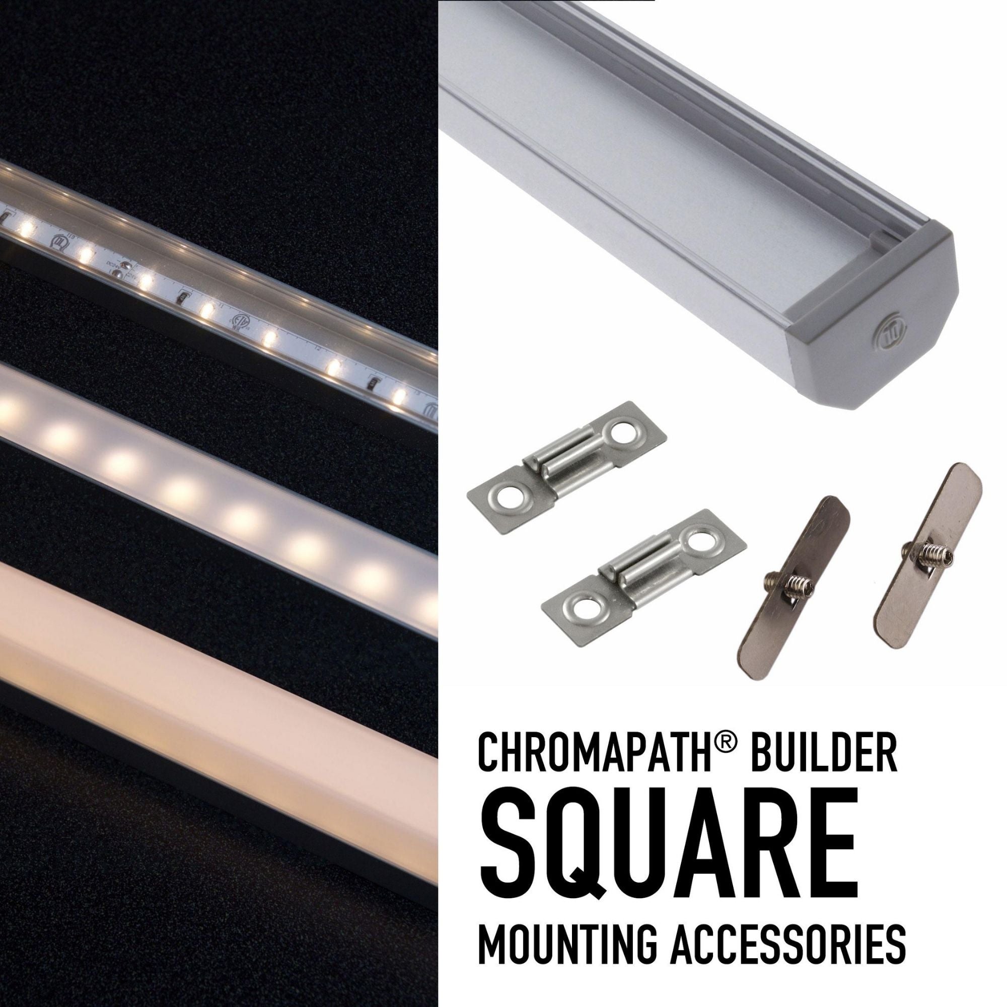 96" Square LED Channel, Aluminum, Pack of 10 - Bees Lighting