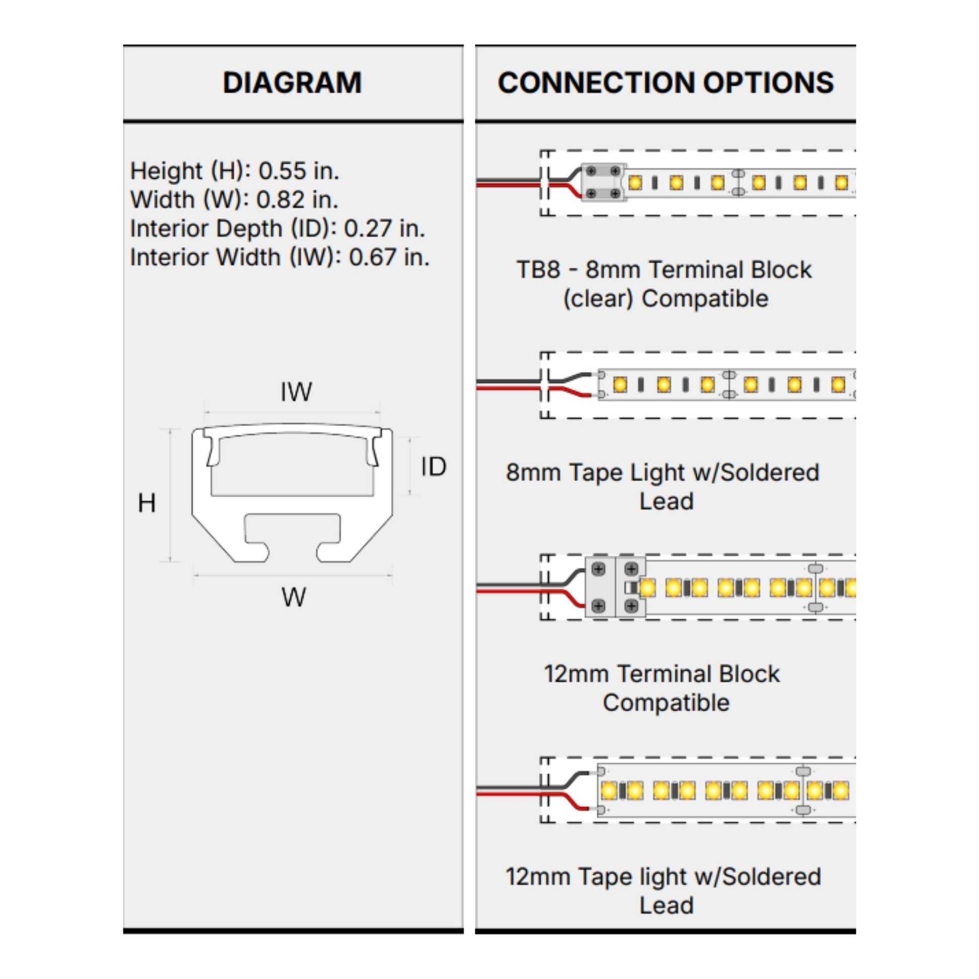 48" Square LED Channel, Aluminum - Bees Lighting