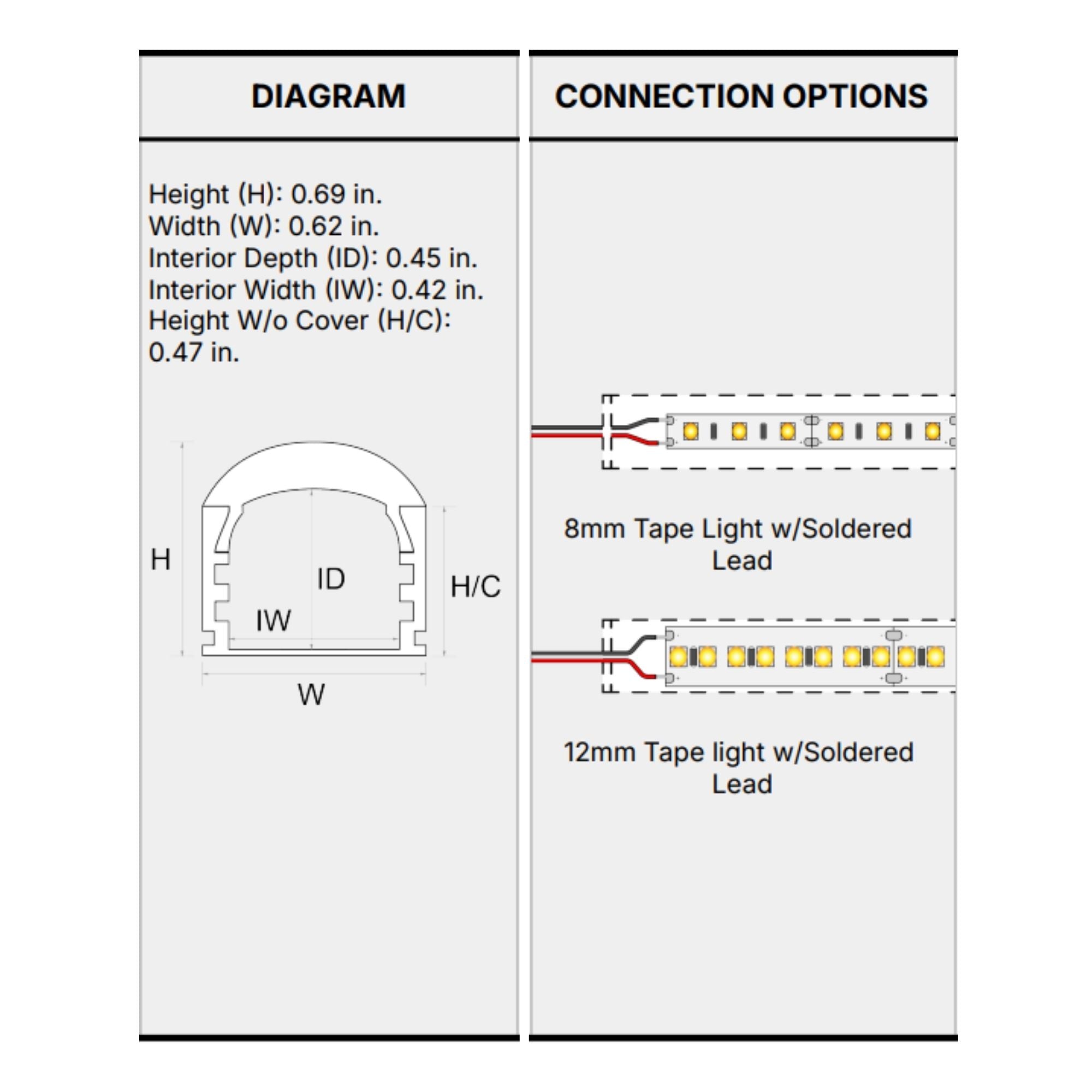 96" Narrow Beam Grazer Channel, Clear Matte Optic Lens, Aluminum - Bees Lighting
