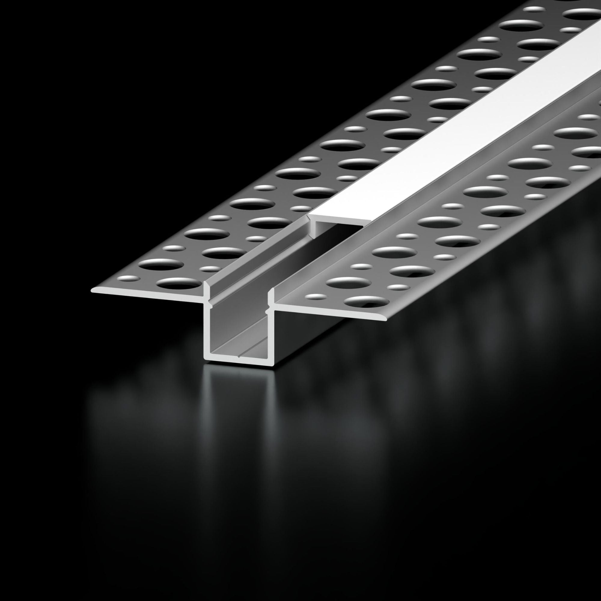 96" Mud-In 0.5 in. Channel with Classic Frosted Lens, Aluminum - Bees Lighting