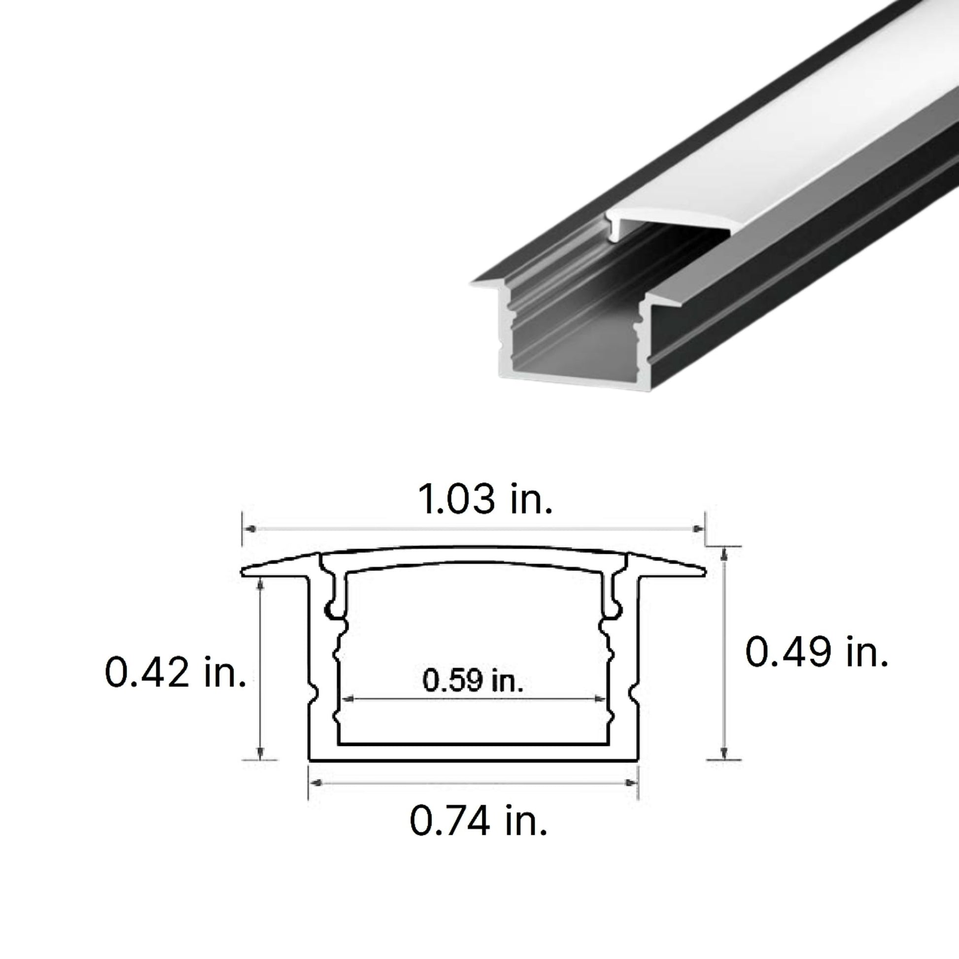 48" Recessed Aluminum Channel - Bees Lighting