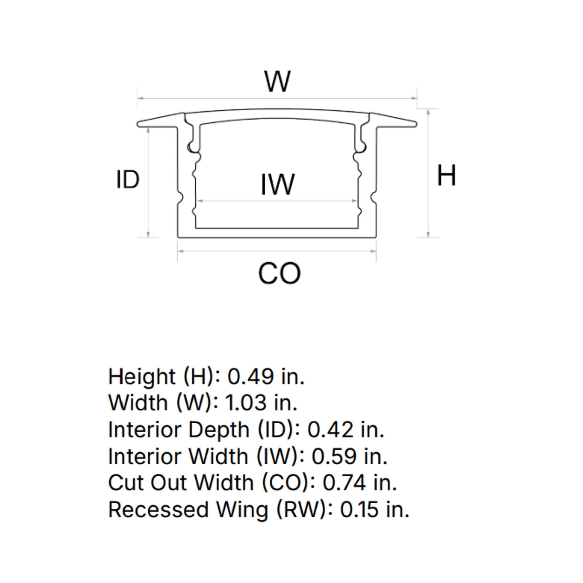 48" Recessed Channel Bundle, Classic Frosted Lens, Aluminum