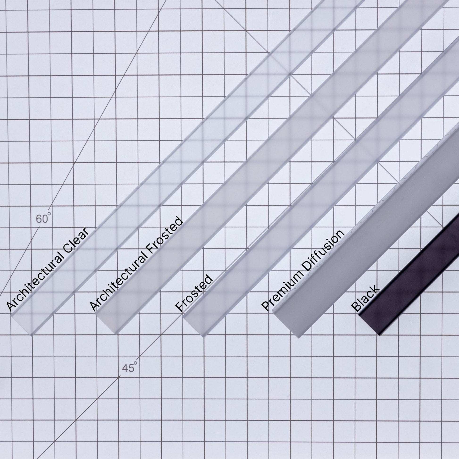 48" Slim Channel with Frosted Lens, Black - Bees Lighting