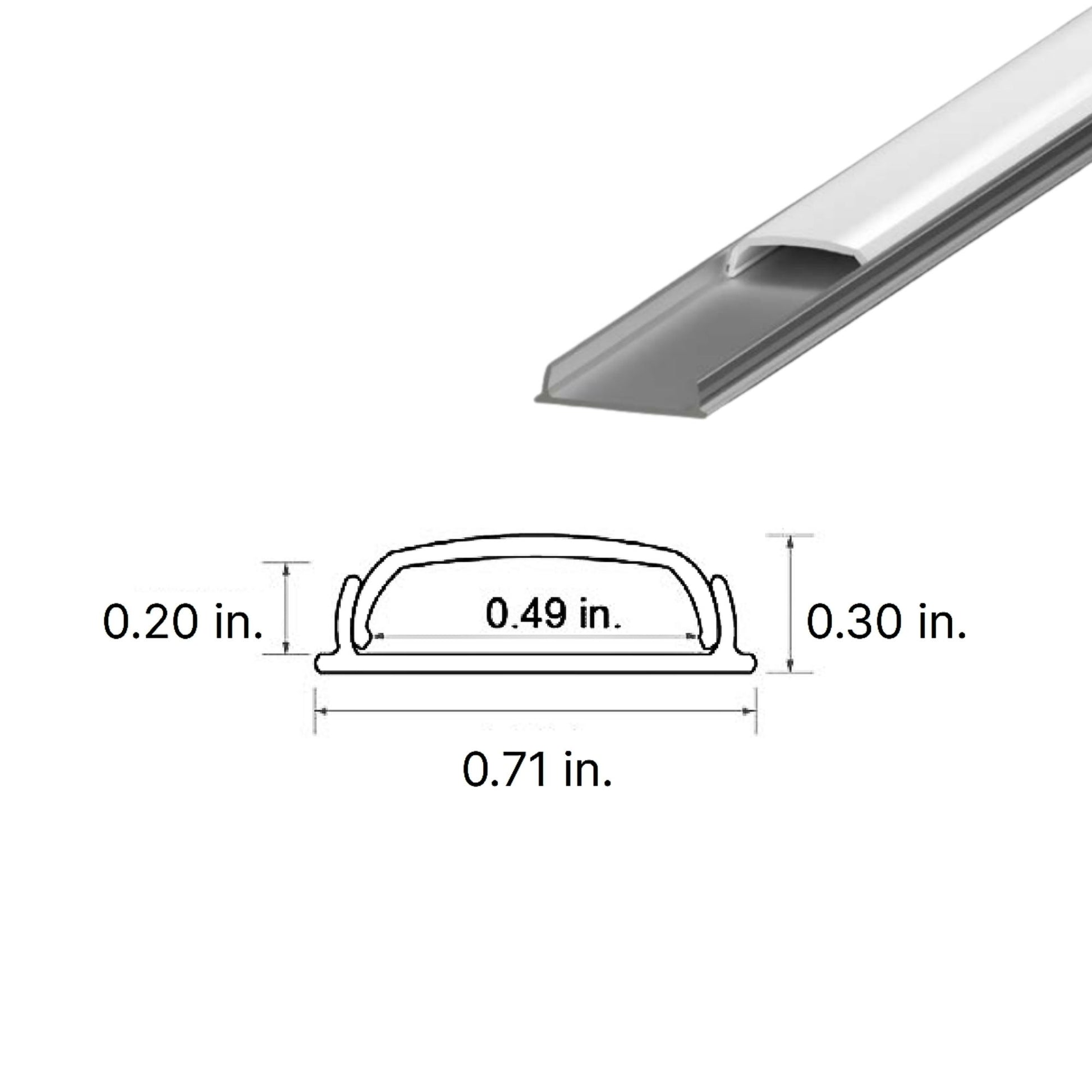 48" Waveform Channel, Flexible profile for curved surfaces - Bees Lighting