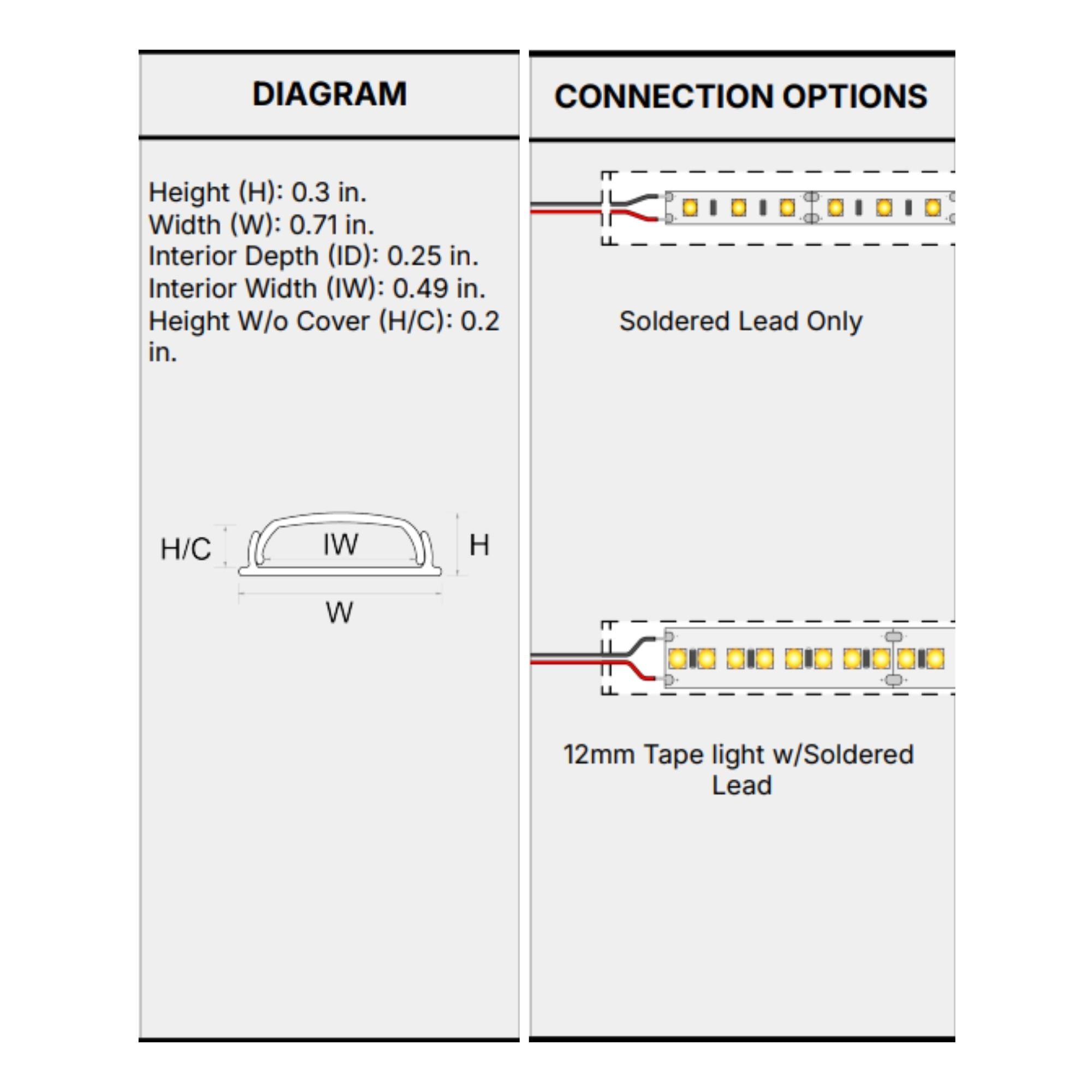 48" Waveform Channel, Flexible profile for curved surfaces - Bees Lighting