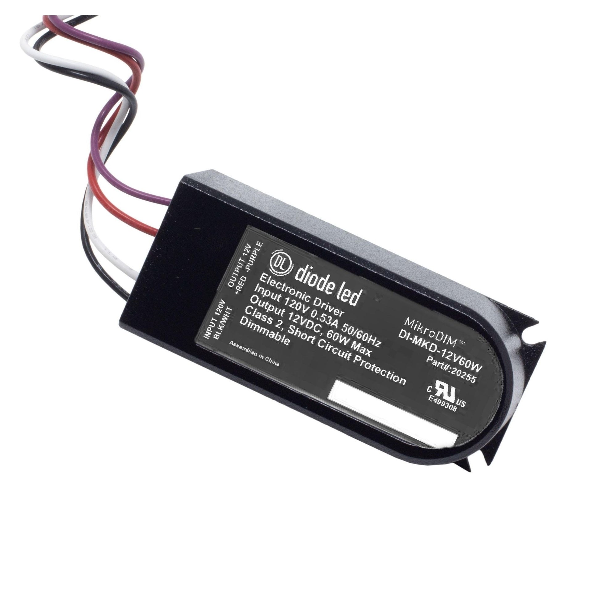 MikroDIM Electronic Dimmable Driver, 60 Watts 12VDC - Bees Lighting