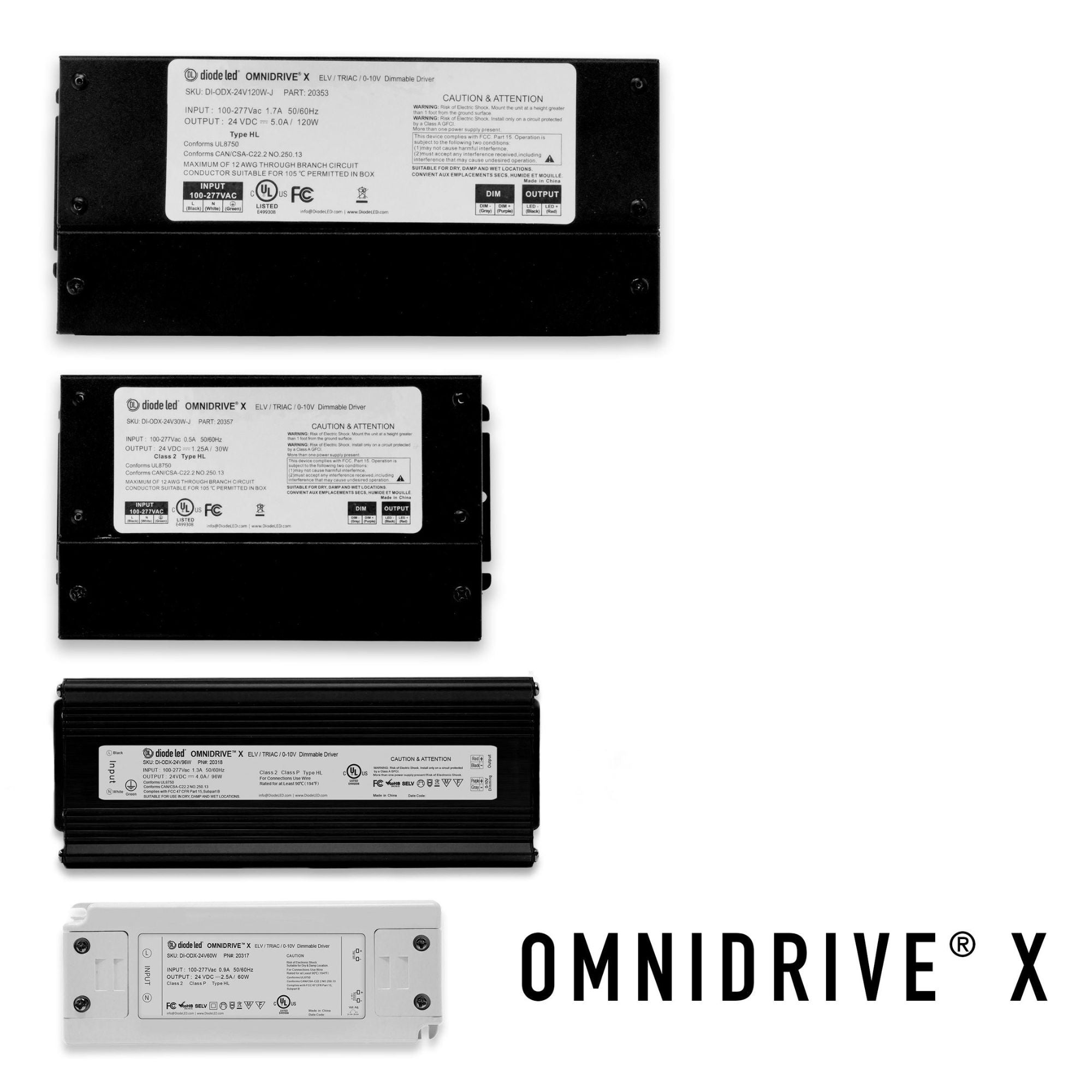 OMNIDRIVE X 120 Watts, 24VDC LED Driver, ELV, Triac and 0-10V Dimming, 120-277V - Bees Lighting