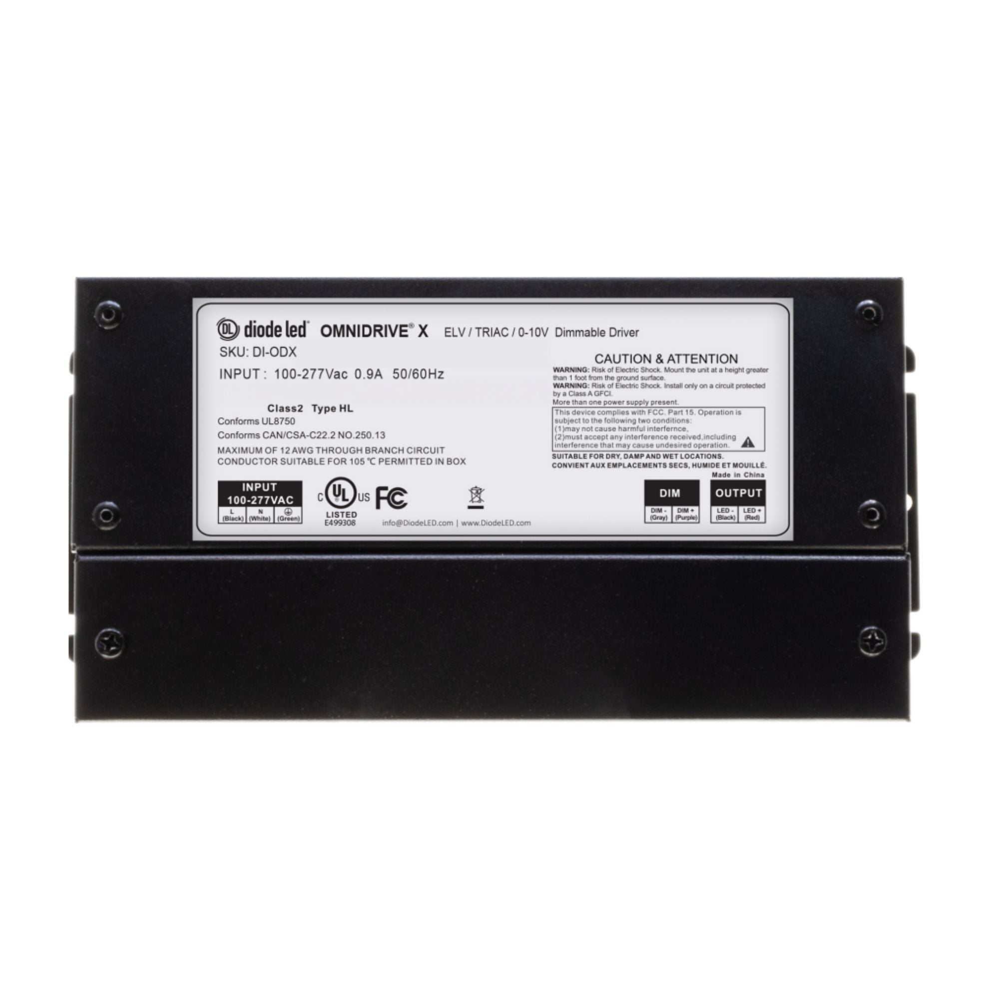 OMNIDRIVE X Dimmable Driver, 12VDC, 24VDC, ELV, Triac, and 0-10V Dimming - Bees Lighting