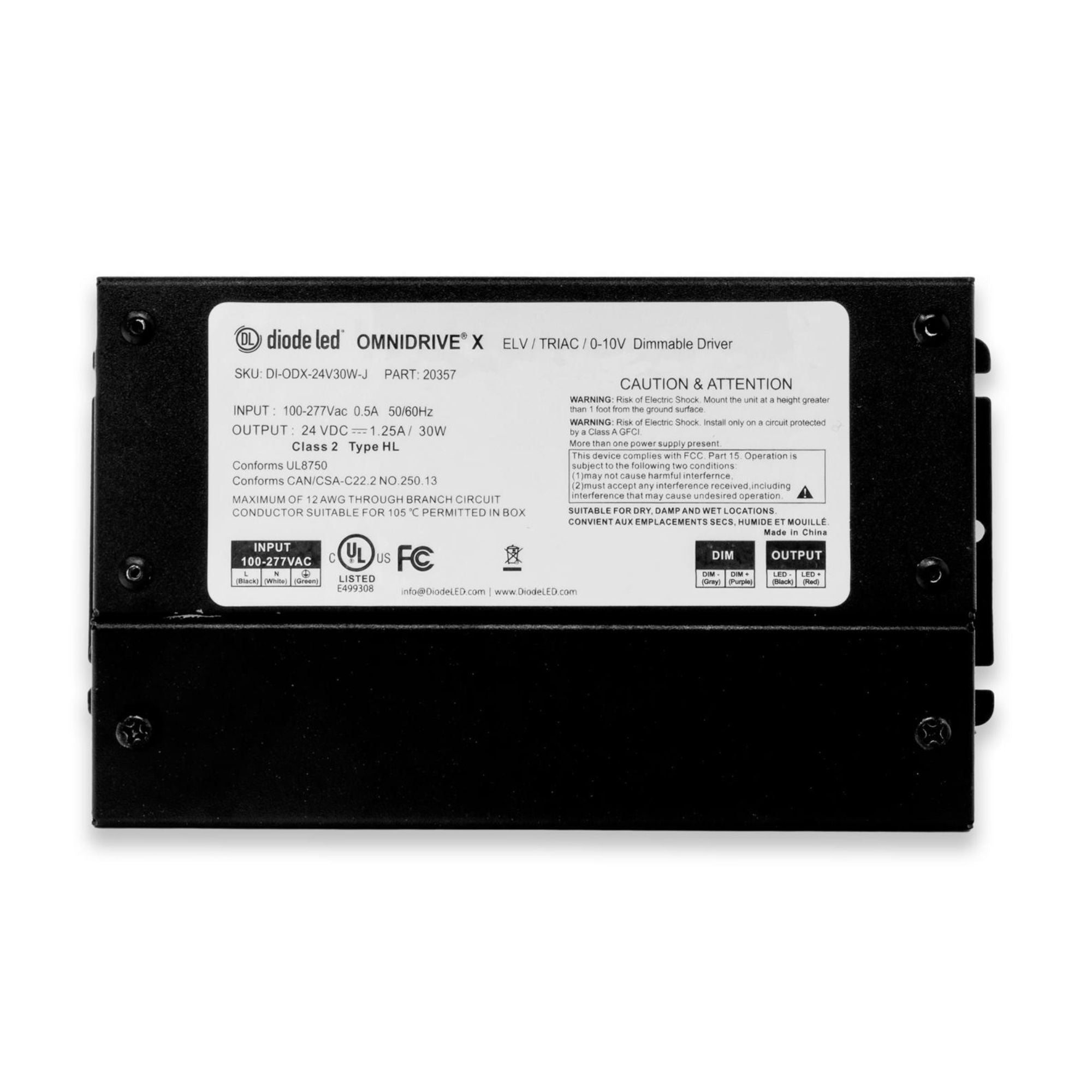 OMNIDRIVE X Dimmable Driver, 12VDC, 24VDC, ELV, Triac, and 0-10V Dimming - Bees Lighting