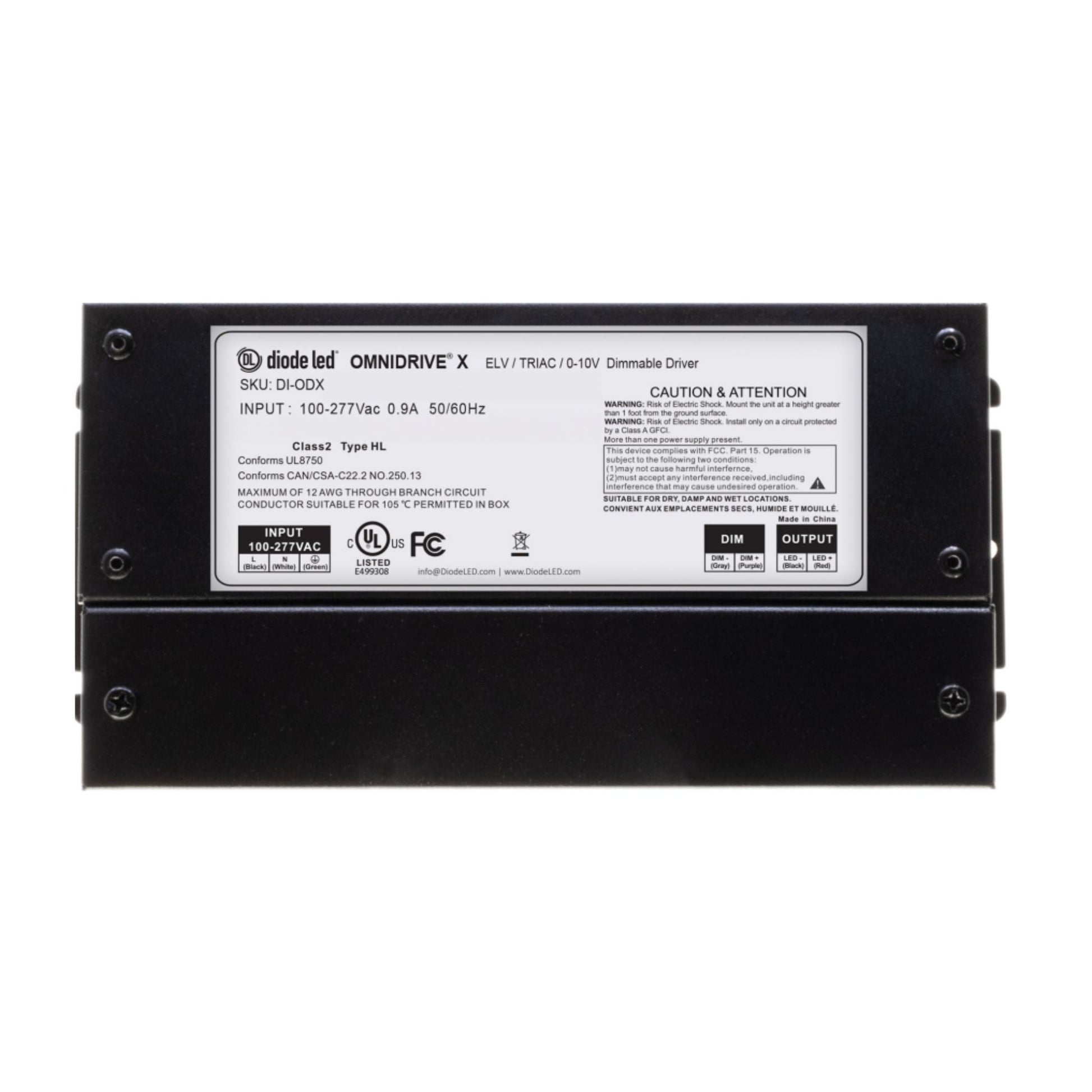 OMNIDRIVE X Dimmable Driver, 12VDC, 24VDC, ELV, Triac, and 0-10V Dimming - Bees Lighting