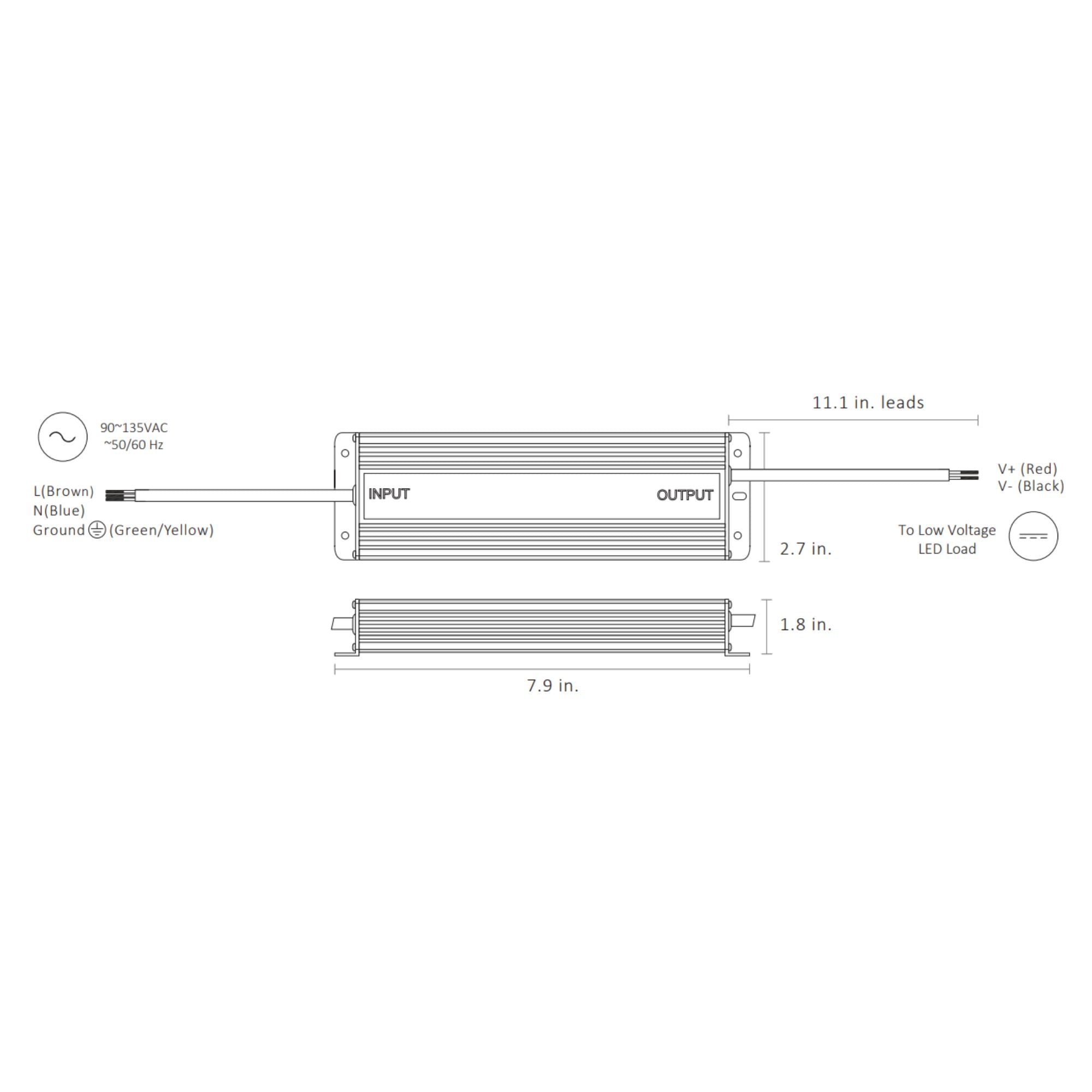 OMNIDRIVE 80 Watts, 12VDC LED Driver, ELV, Triac and MLV Dimming - Bees Lighting