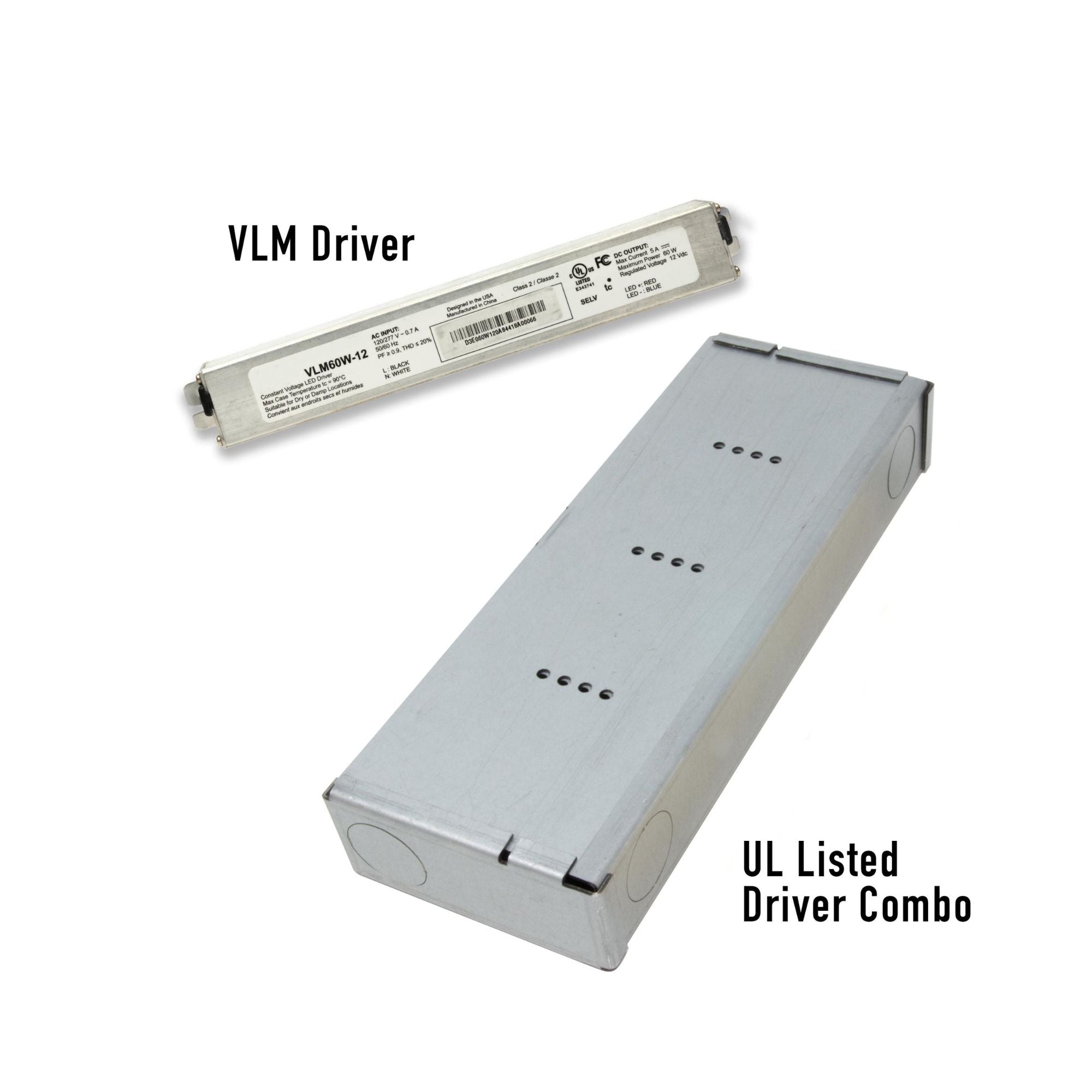 VLM 96 Watts, 24VDC LED Driver + LO-PRO Junction Box, PWM Dimming, 120-277V - Bees Lighting