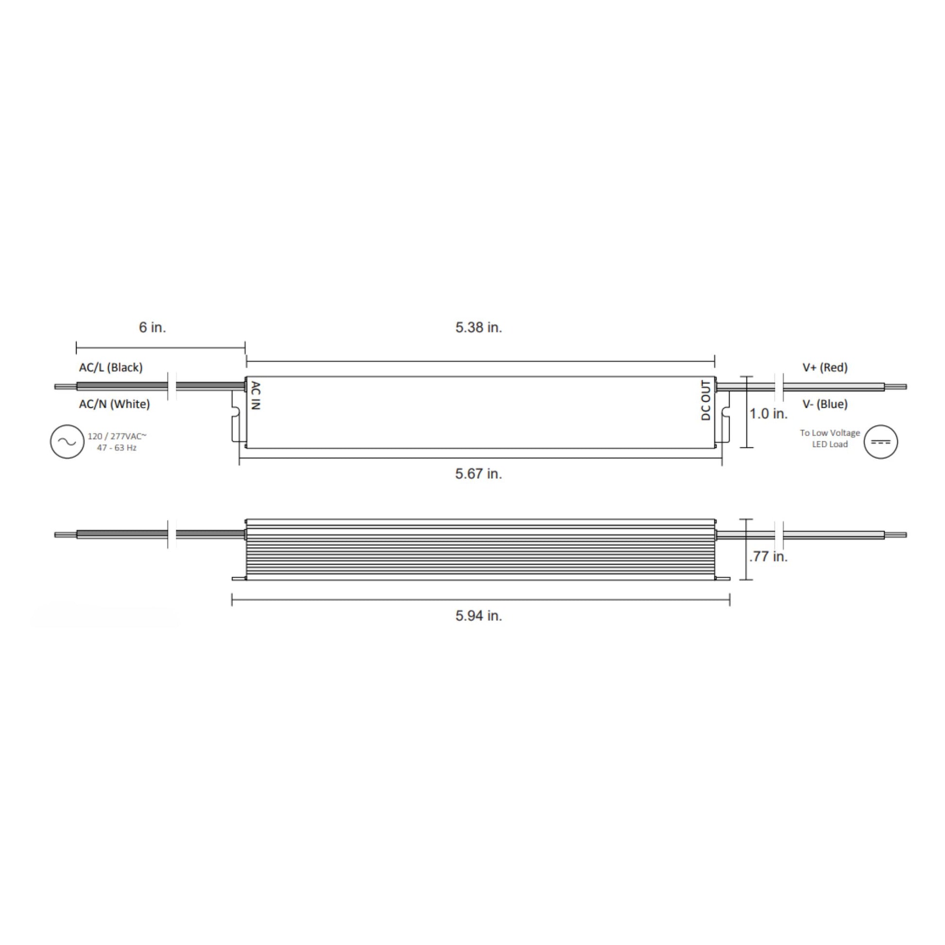 VLM 96 Watts, 24VDC LED Driver, PWM Dimming, 120-277V - Bees Lighting