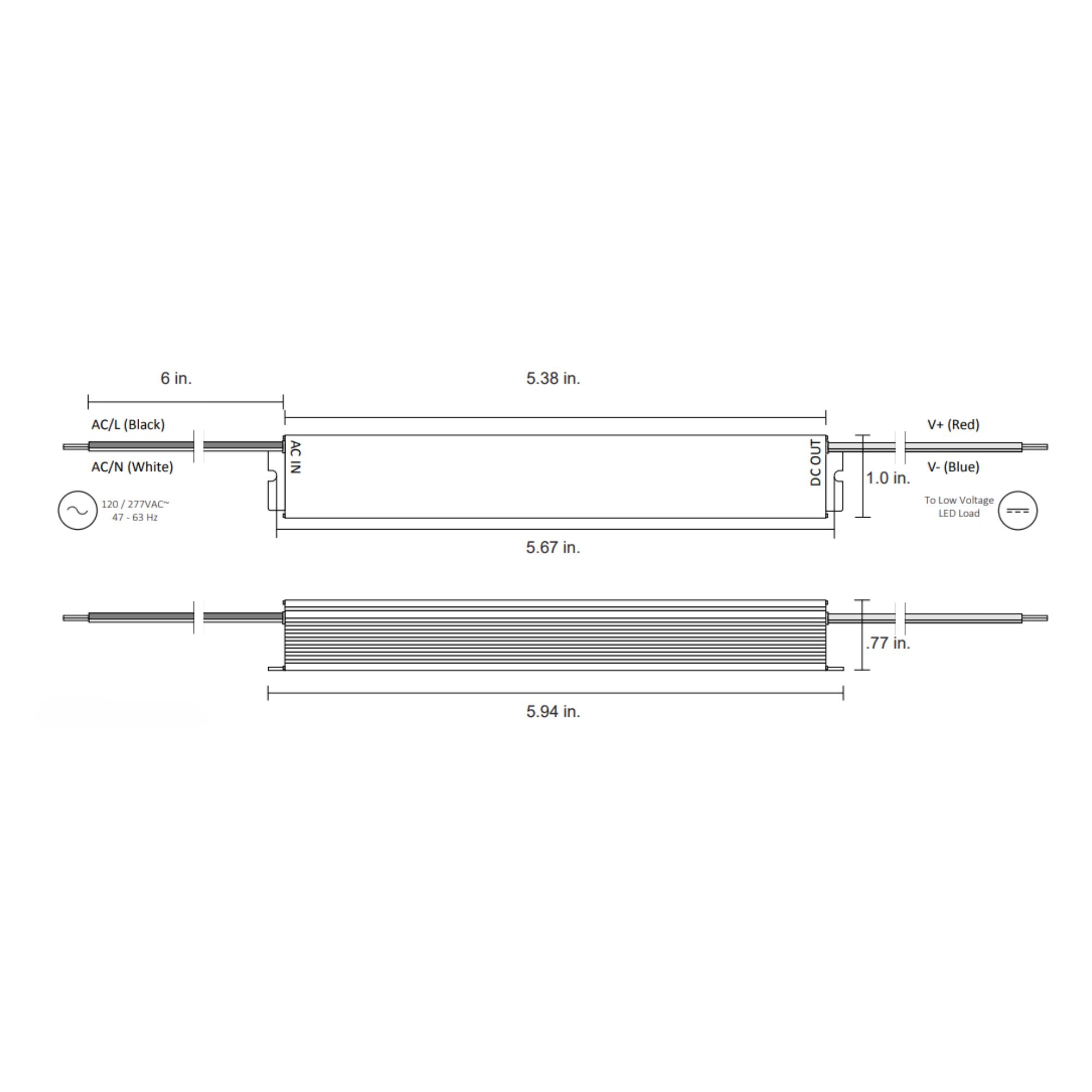 VLM 96 Watts, 24VDC LED Driver, PWM Dimming, 120-277V - Bees Lighting
