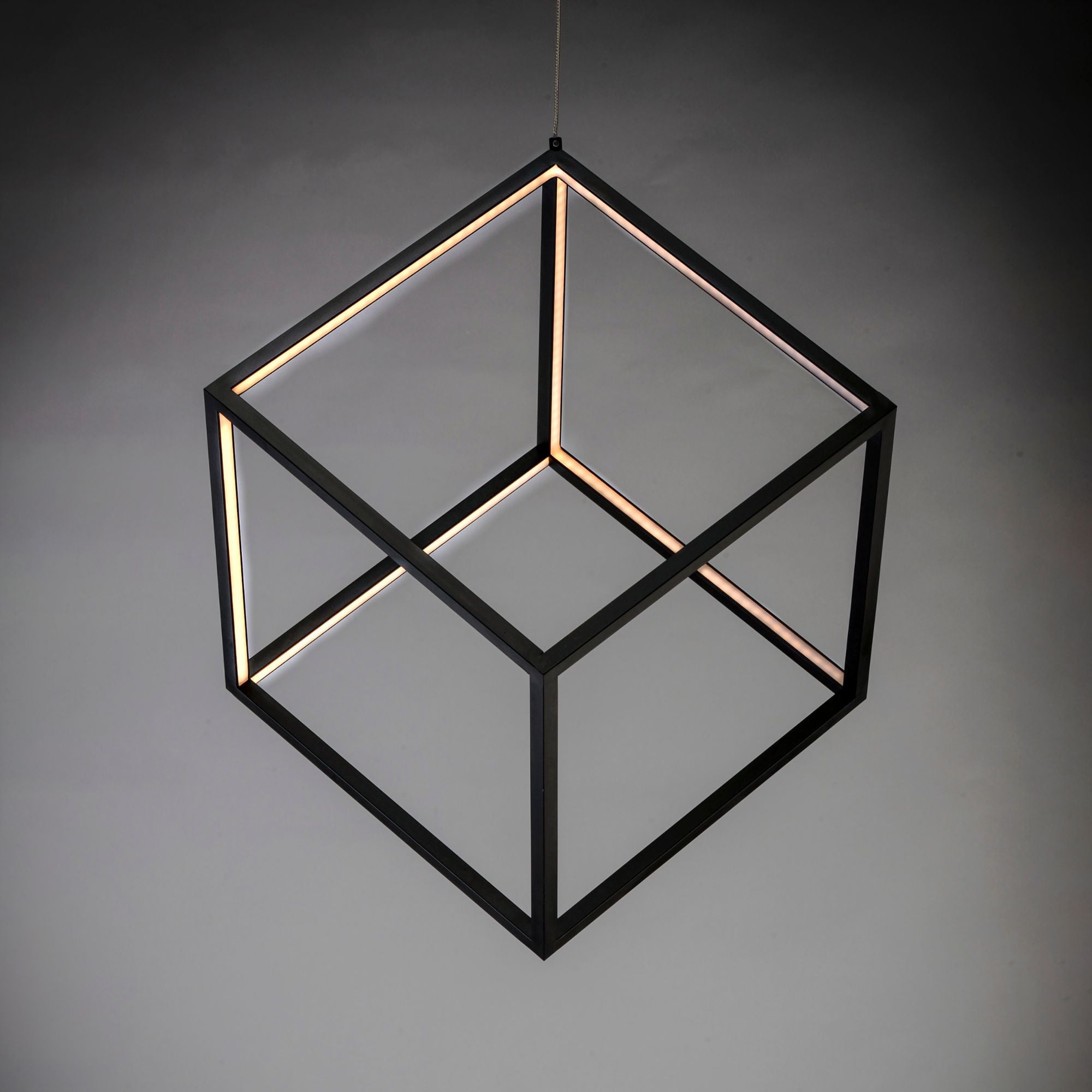 4 Square 21" LED Pendant, Black Finish
