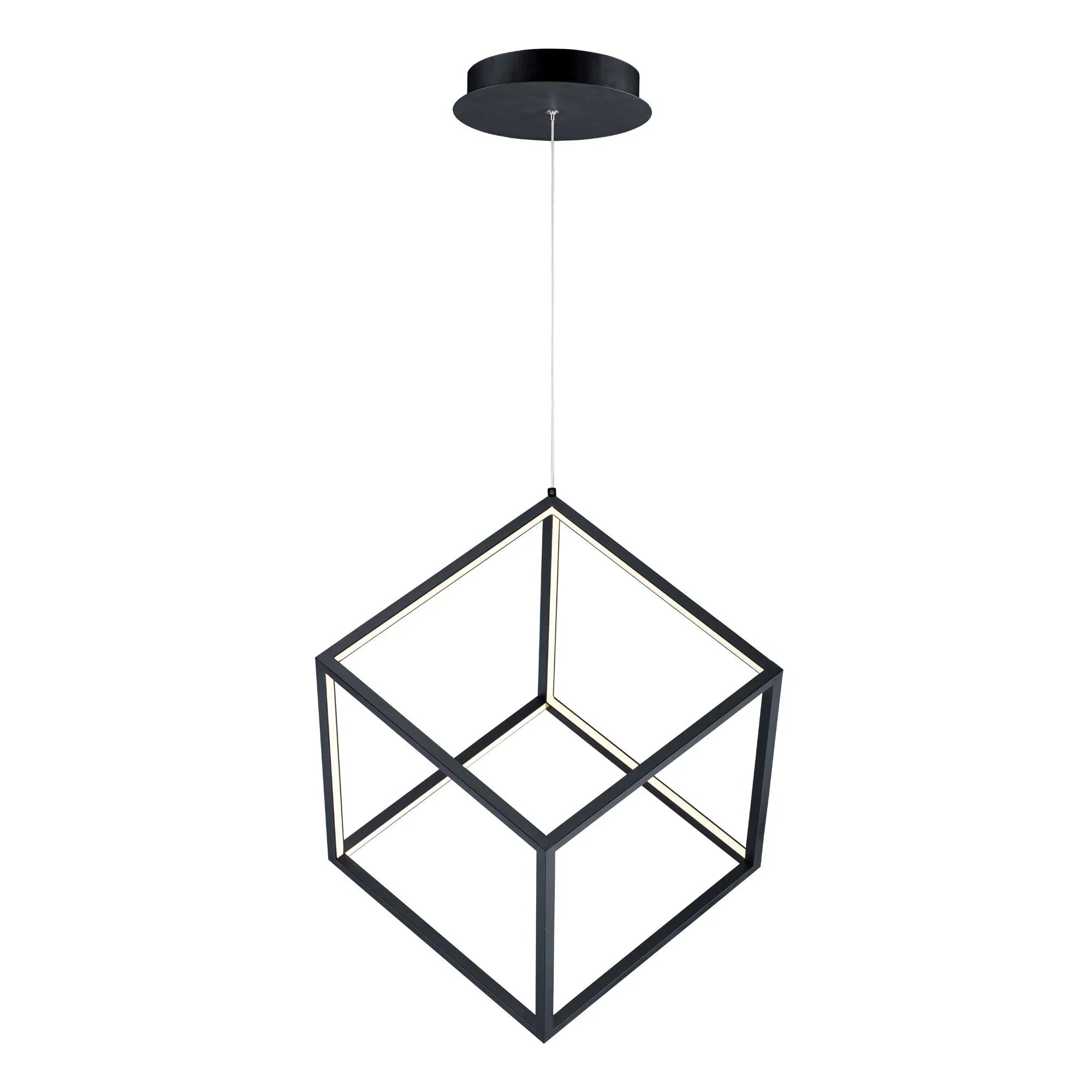 ET2 Lighting - 4 Square 21" LED Pendant, Black Finish | Bees Lighting