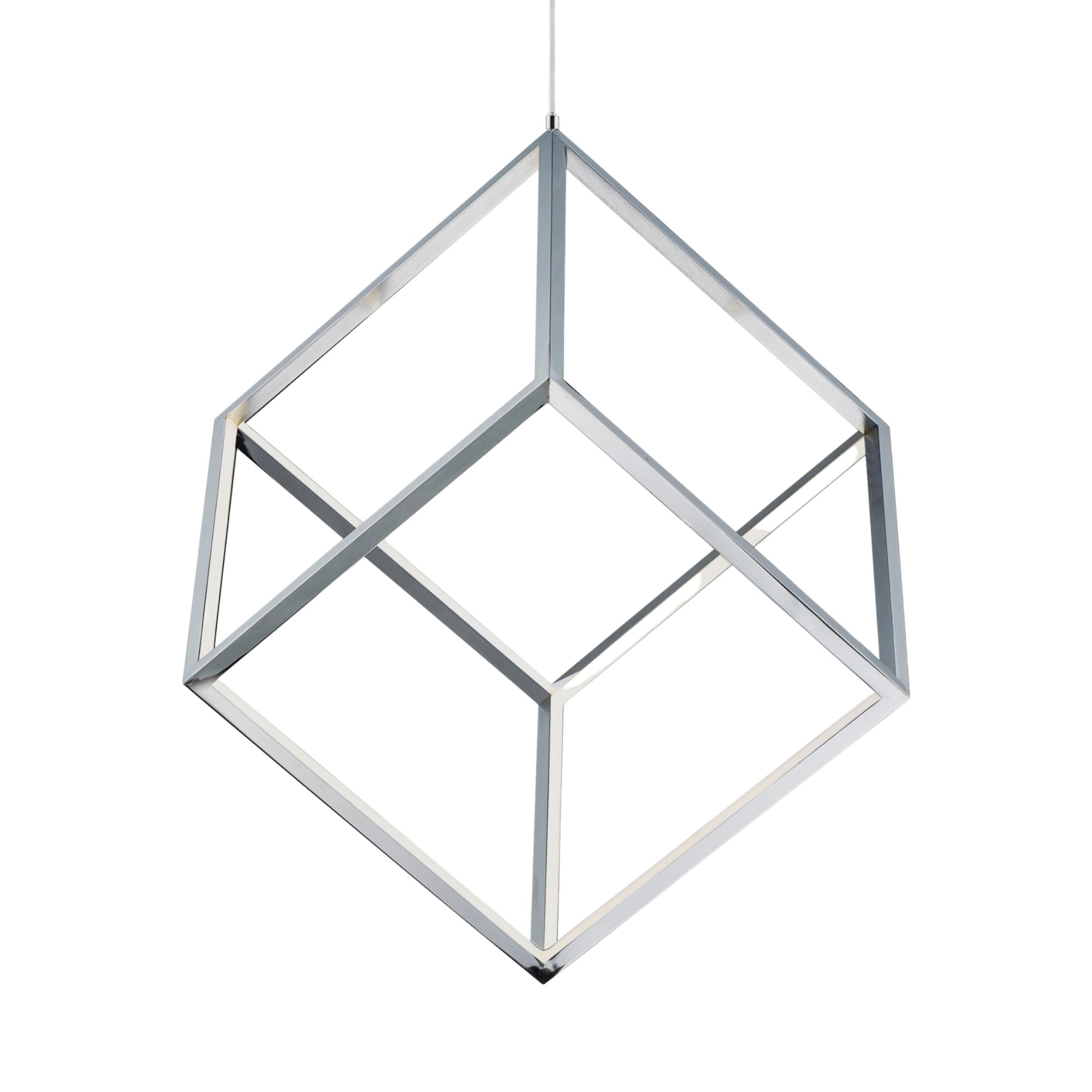 4 Square 21" LED Pendant, Polished Chrome Finish
