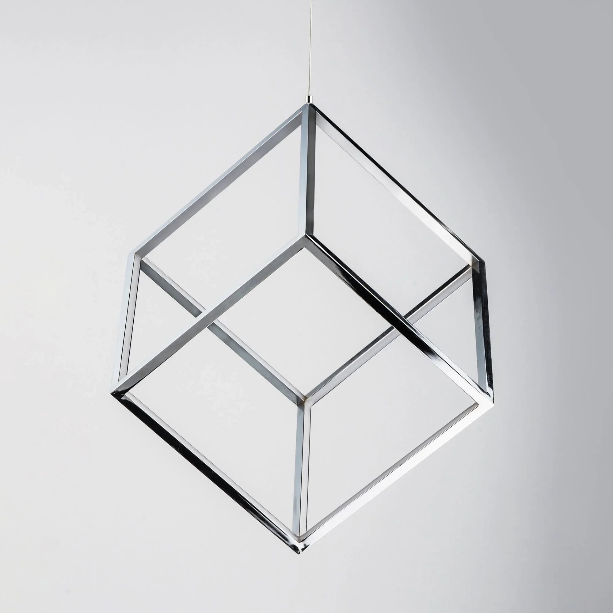 4 Square 21" LED Pendant, Polished Chrome Finish