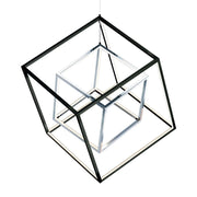 4 Square 21" 2-Light LED Pendant, Black & Polished Chrome Finish