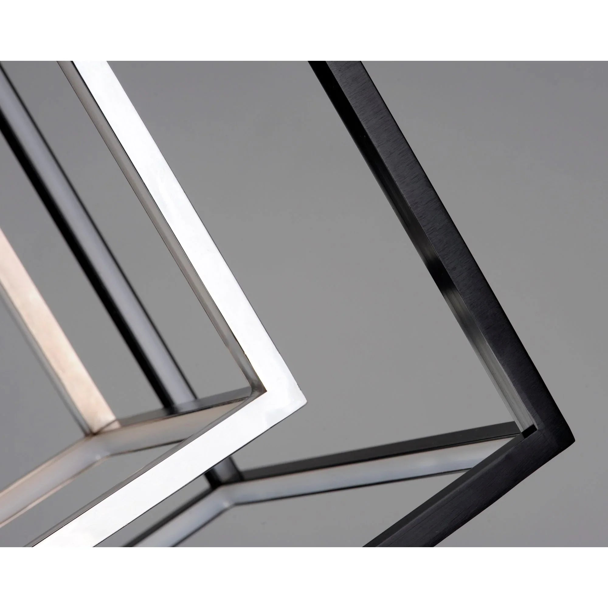 4 Square 21" 2-Light LED Pendant, Black & Polished Chrome Finish