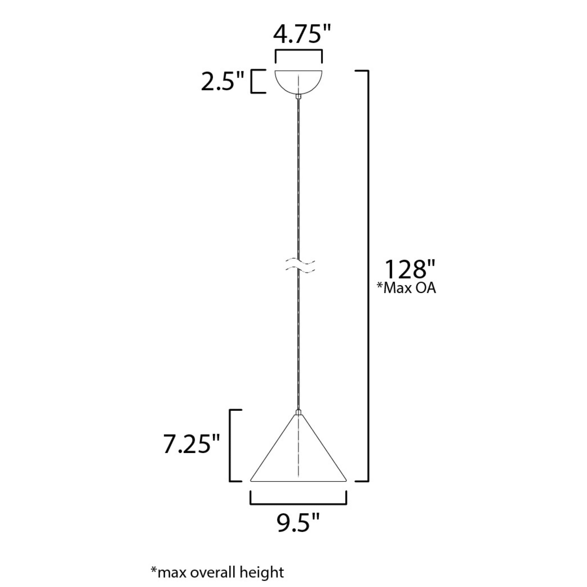 Abyss 10" Mini Cone LED Pendant, Black Finish